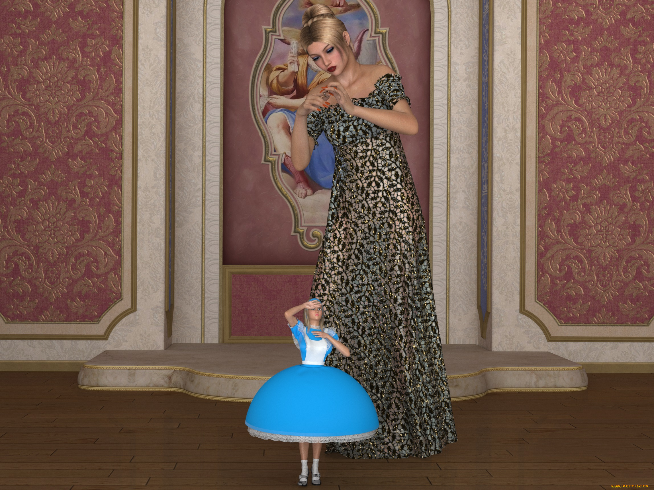 3д, графика, фантазия, , fantasy, фон, взгляд, девушки