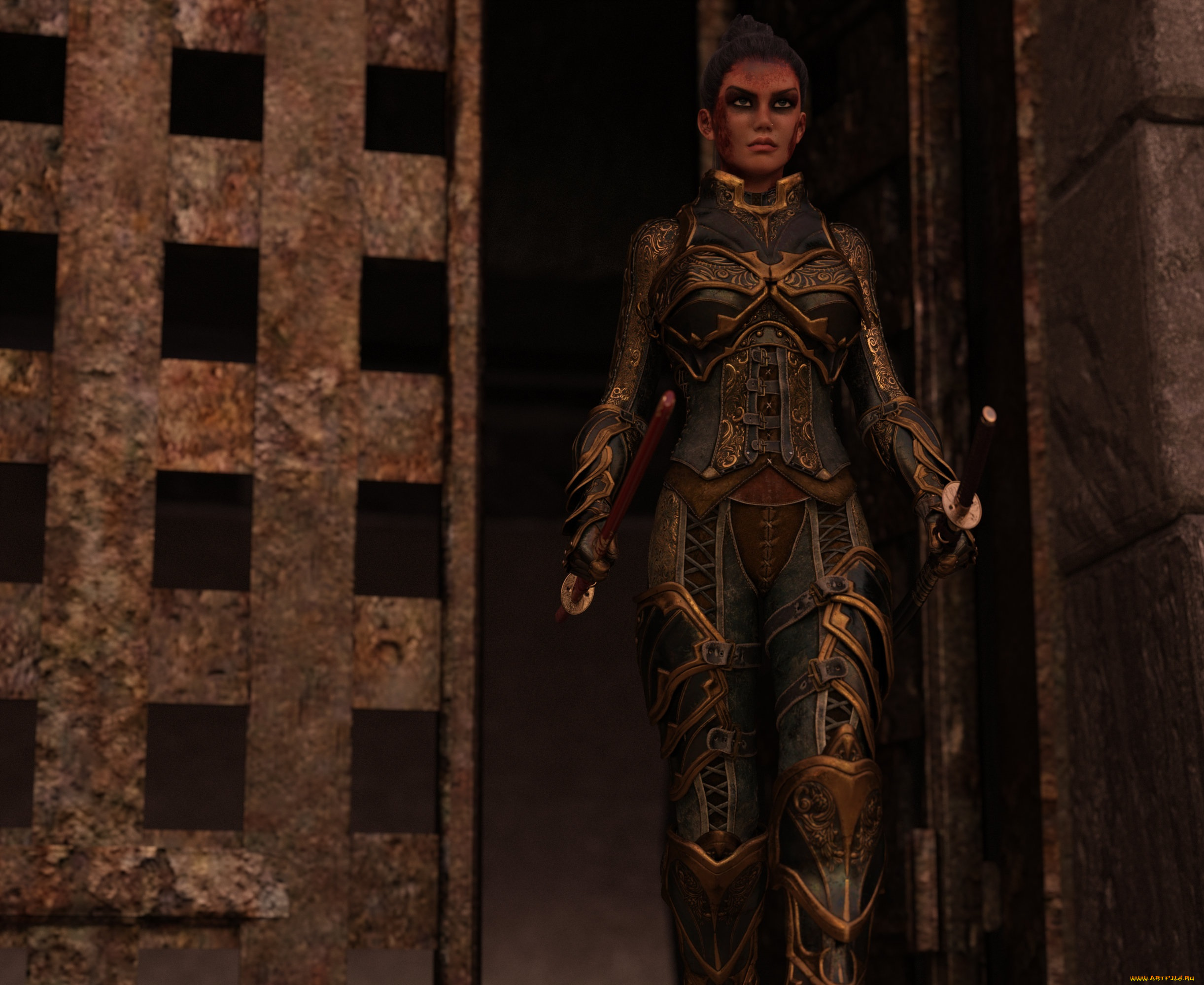 3д, графика, фантазия, , fantasy, фон, девушка, взгляд