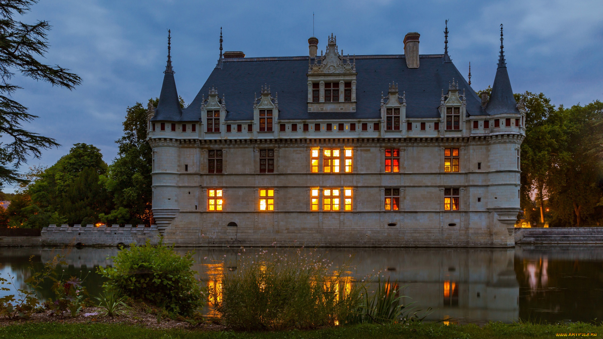 chateau, azay, le, rideau, города, замки, франции, chateau, azay, le, rideau