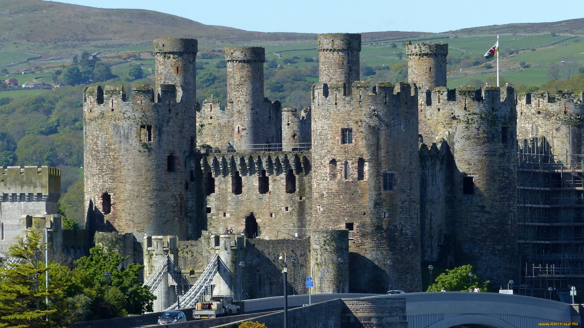 conwy, castle, north, wales, города, замки, англии, conwy, castle, north, wales