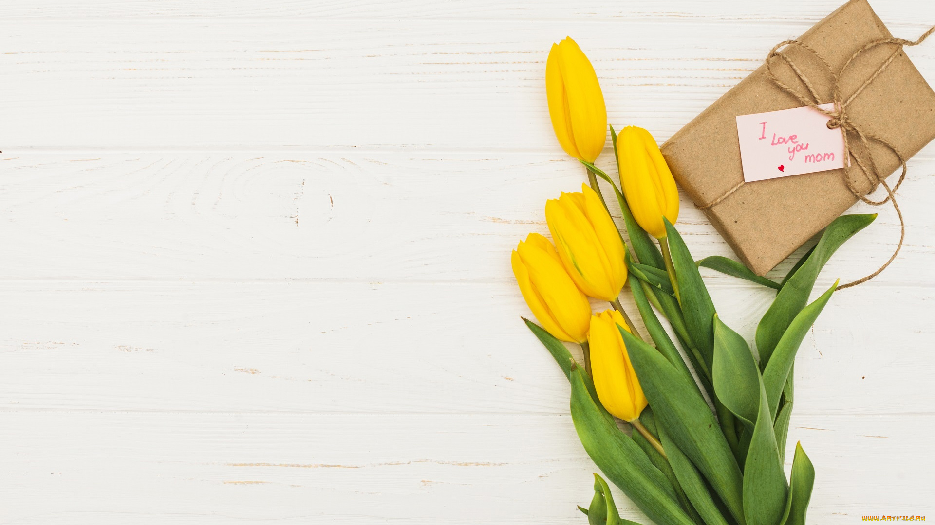 праздничные, день, матери, тюльпаны, подарок, надпись, признание