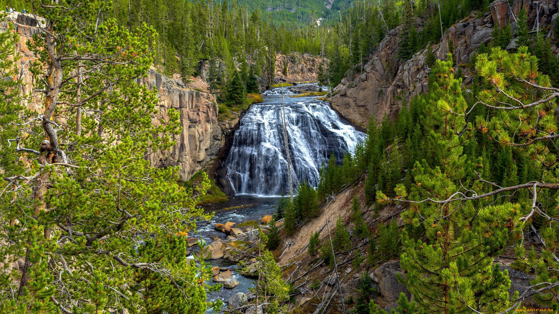 природа, водопады, поток, водопад, вода