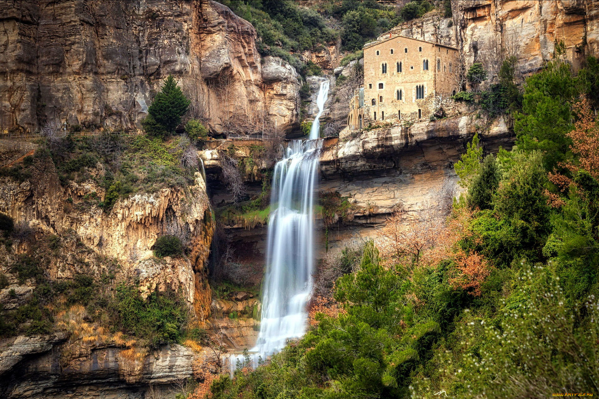 sant, miquel, del, fai, monastery, spain, города, -, католические, соборы, , костелы, , аббатства, sant, miquel, del, fai, monastery