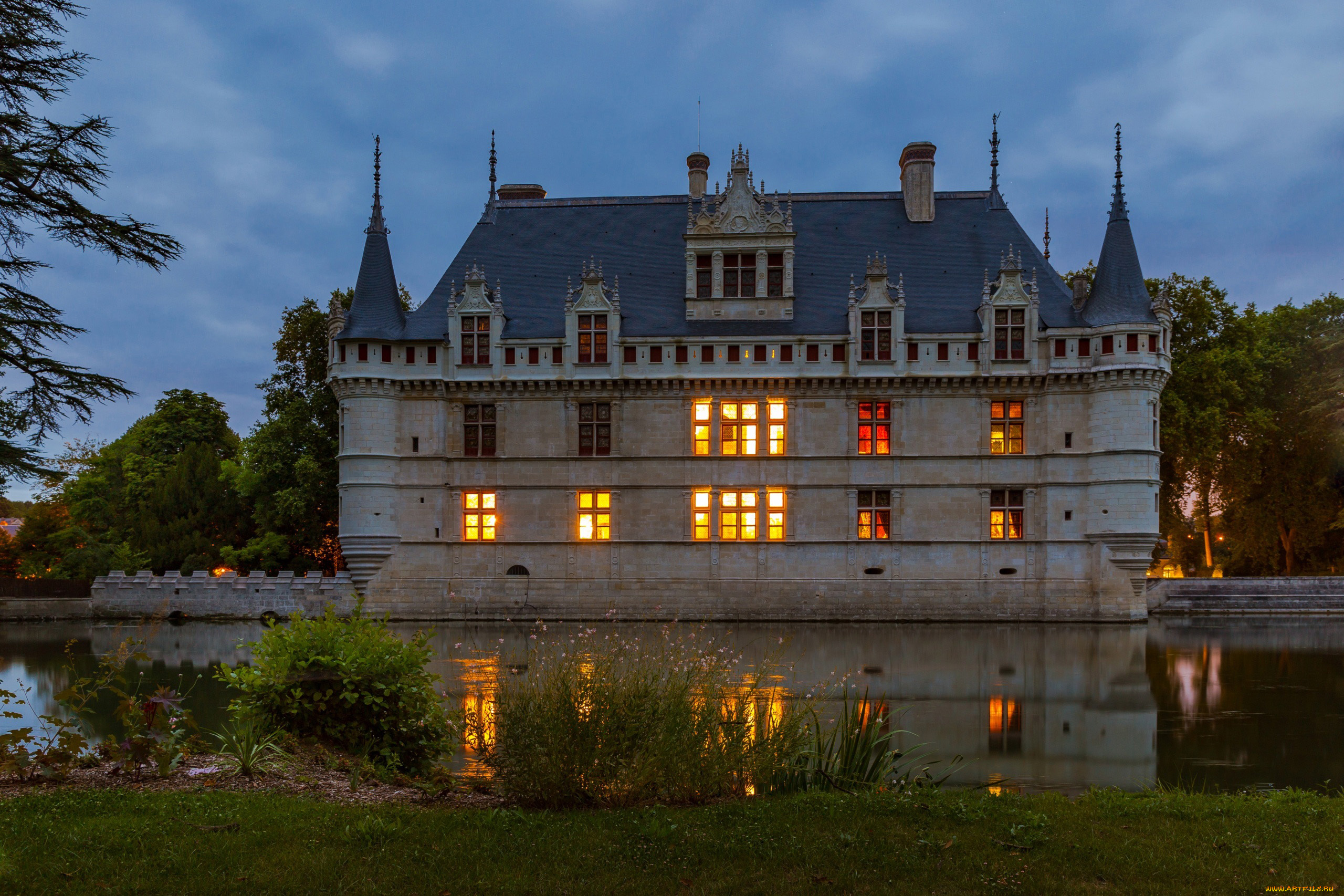 chateau, azay, le, rideau, города, замки, франции, chateau, azay, le, rideau