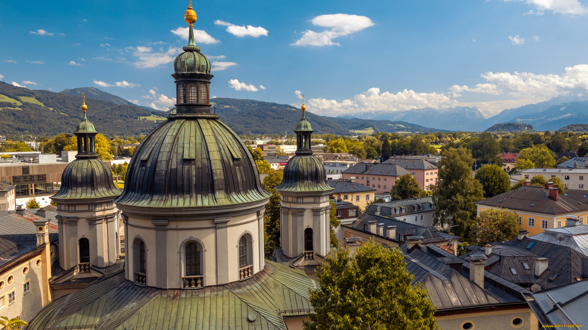 города, зальцбург, , австрия, панорама