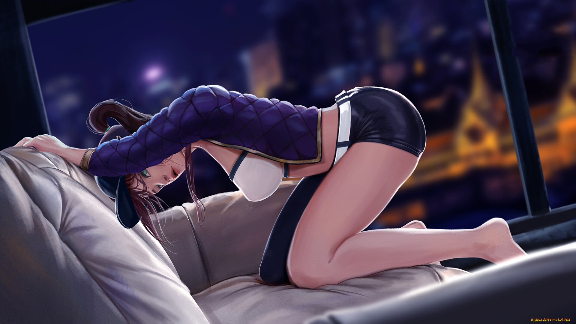 league, of, legends, видео, игры, девушка, фон, поза, akali