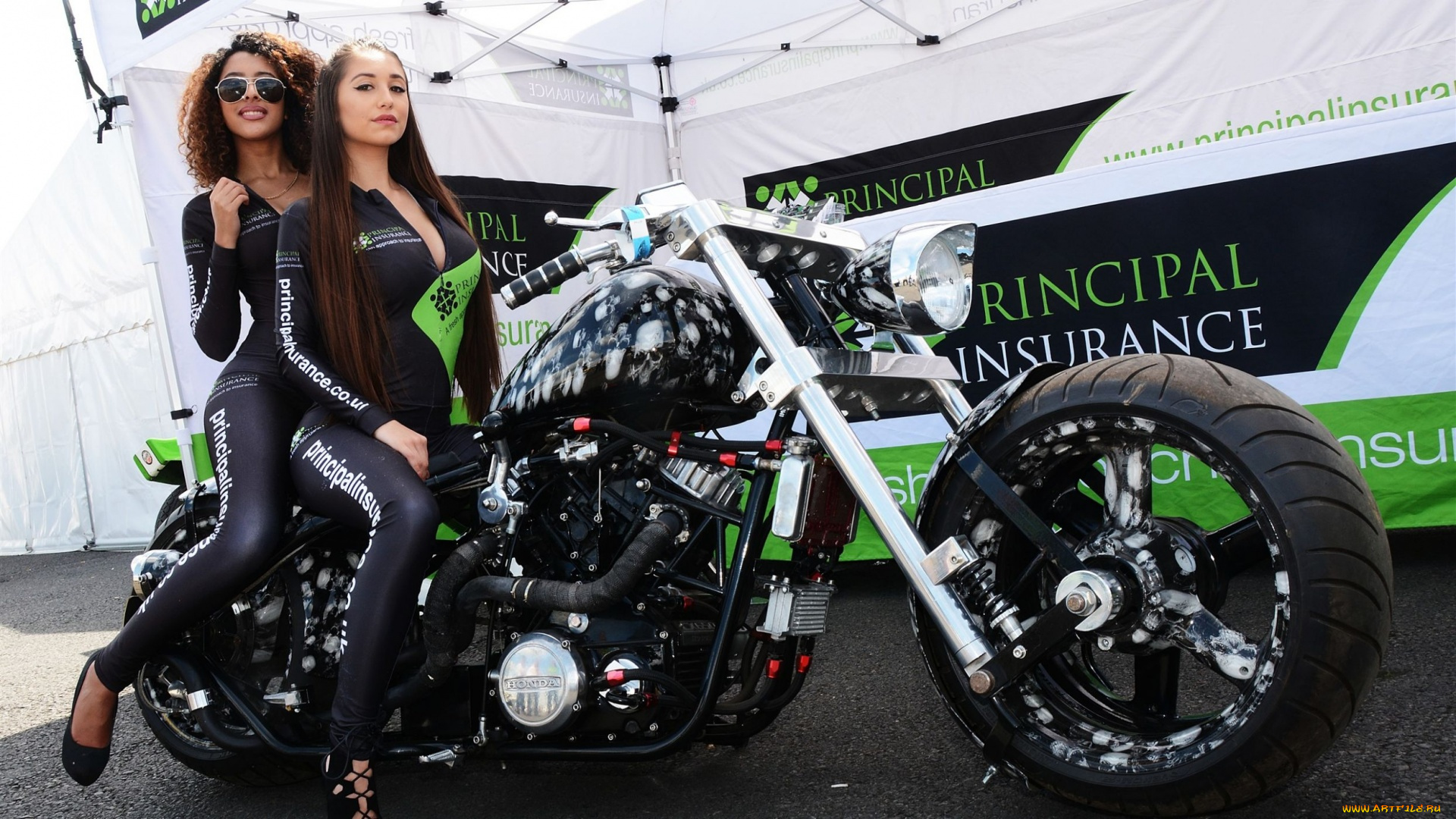 мотоциклы, мото, с, девушкой, honda