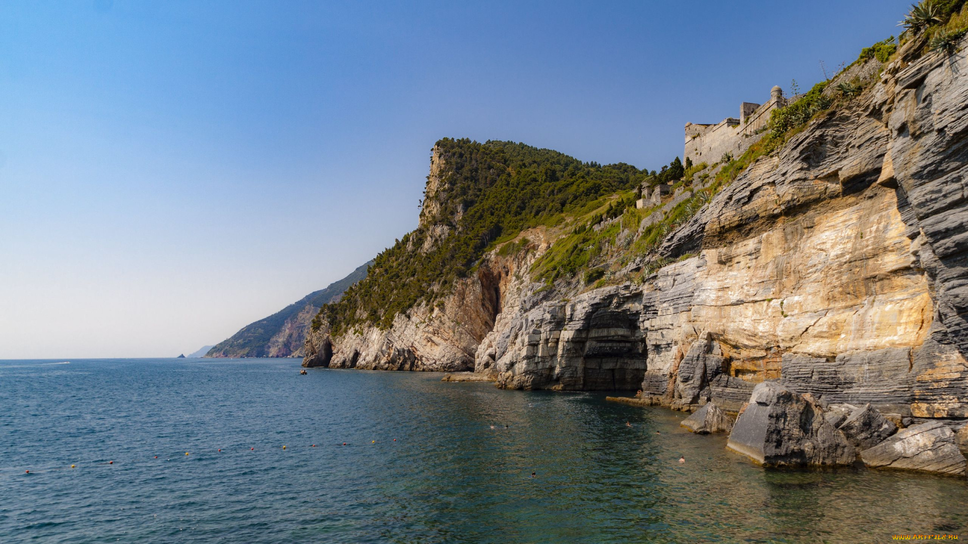 природа, побережье, скалы, вода