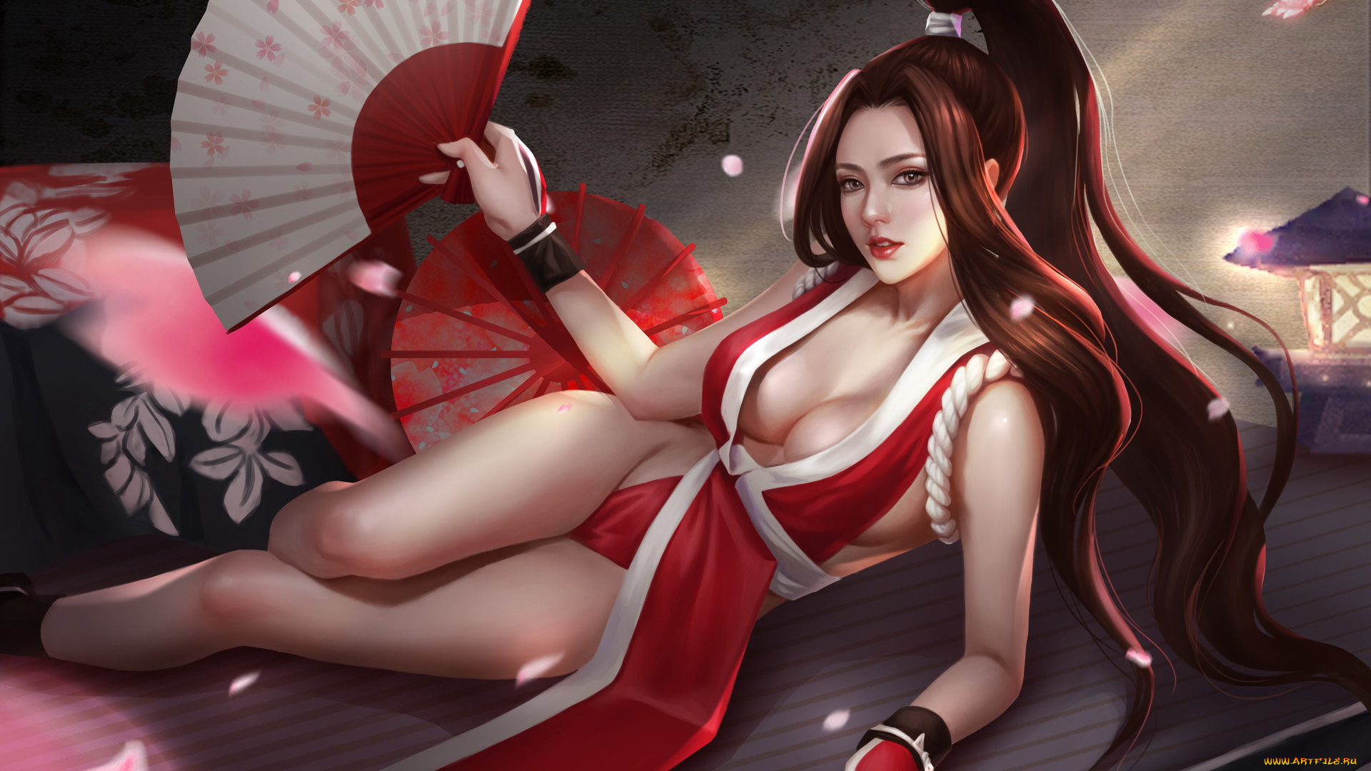 the, king, of, fighters, видео, игры, , evolution, девушка, фон, взгляд, кимоно, веер