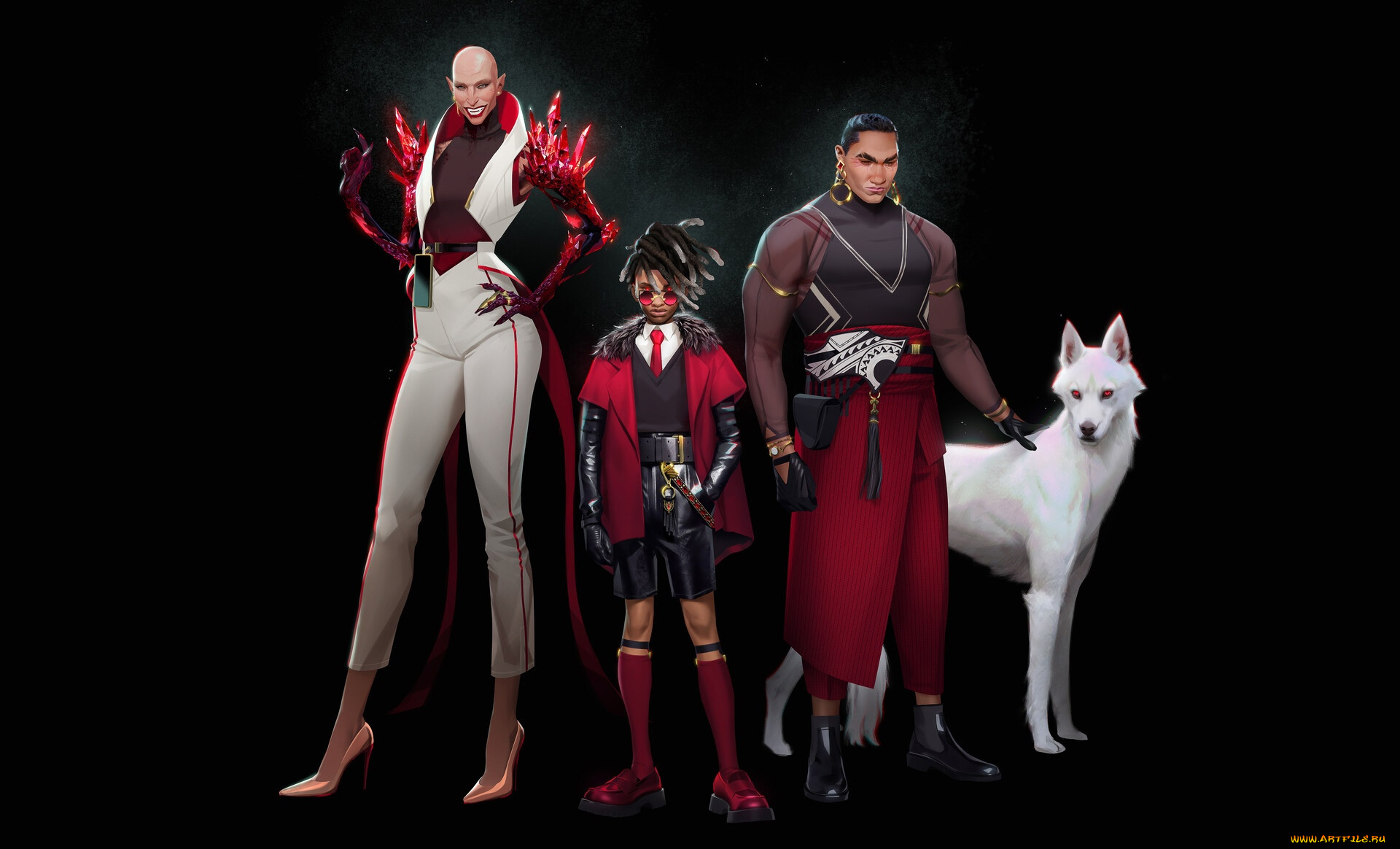 фэнтези, вампиры, женщина, мальчик, мужчина, собака