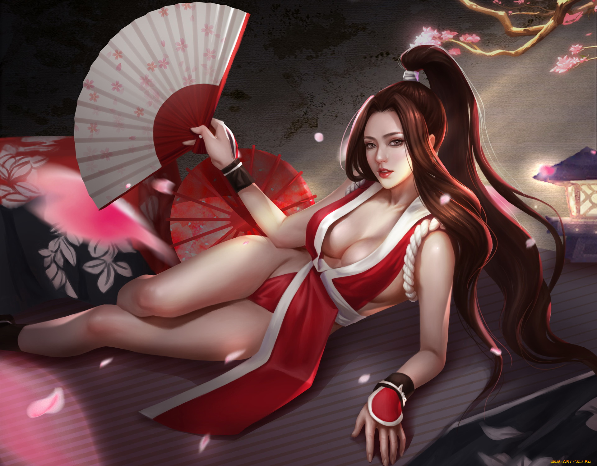 the, king, of, fighters, видео, игры, , evolution, девушка, фон, взгляд, кимоно, веер