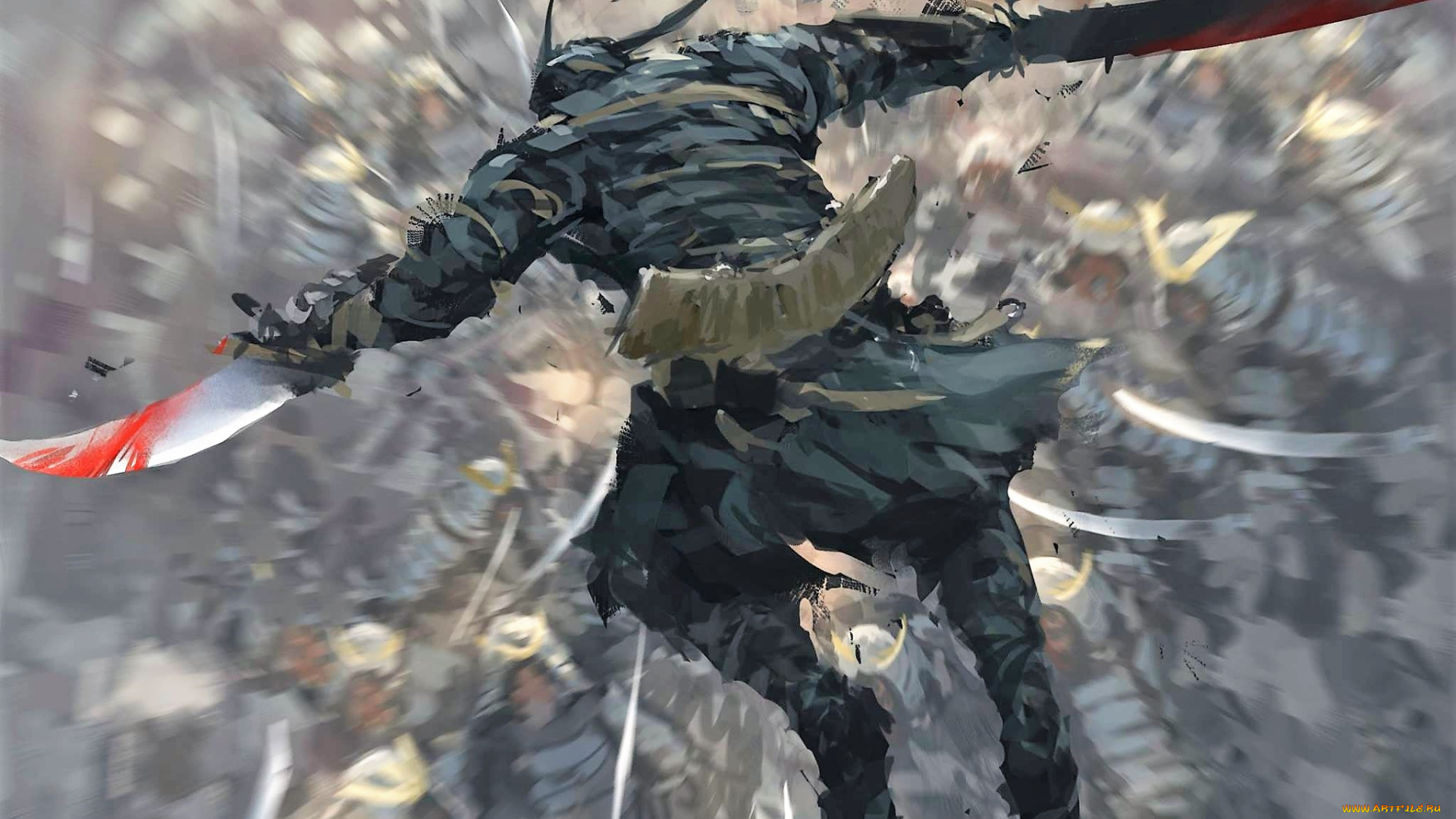 фэнтези, _ghost, blade, , , призрачный, клинок, человек, оружие, прыжок