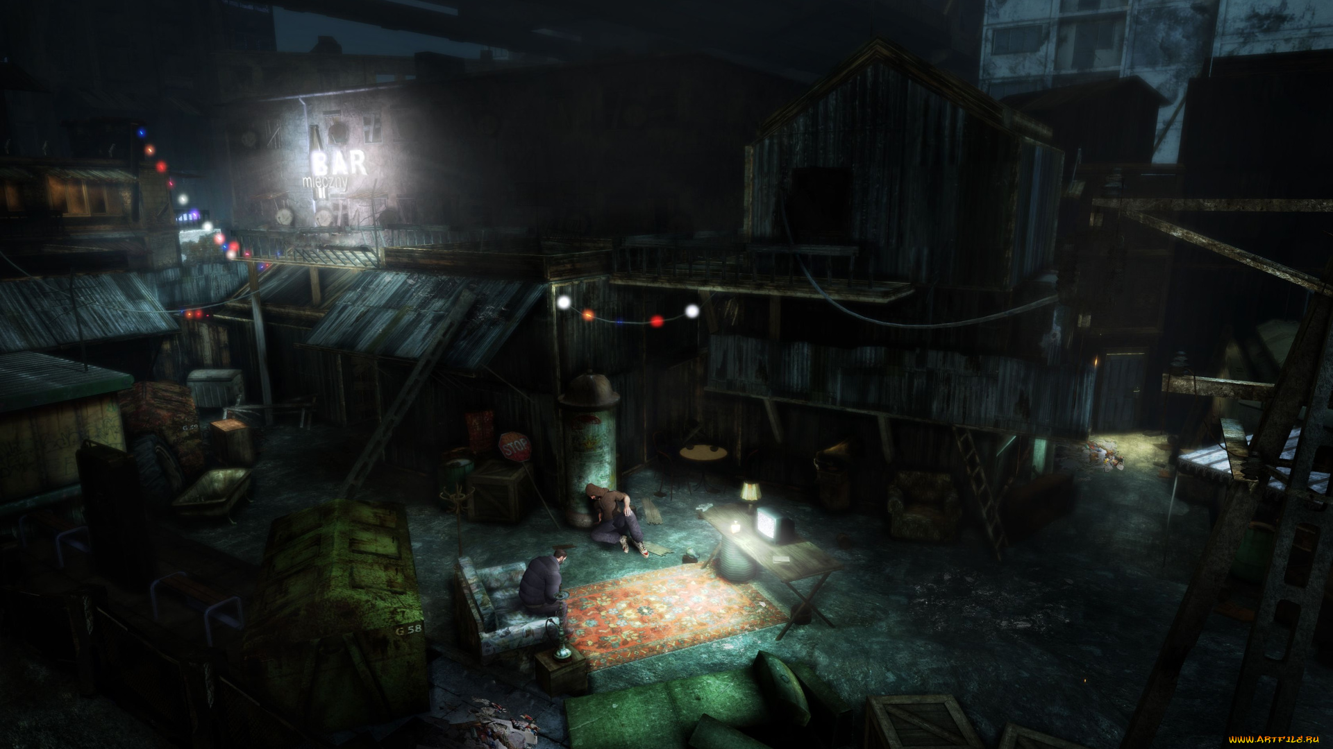 видео, игры, afterfall, , insanity, люди, двор, ковер, дома