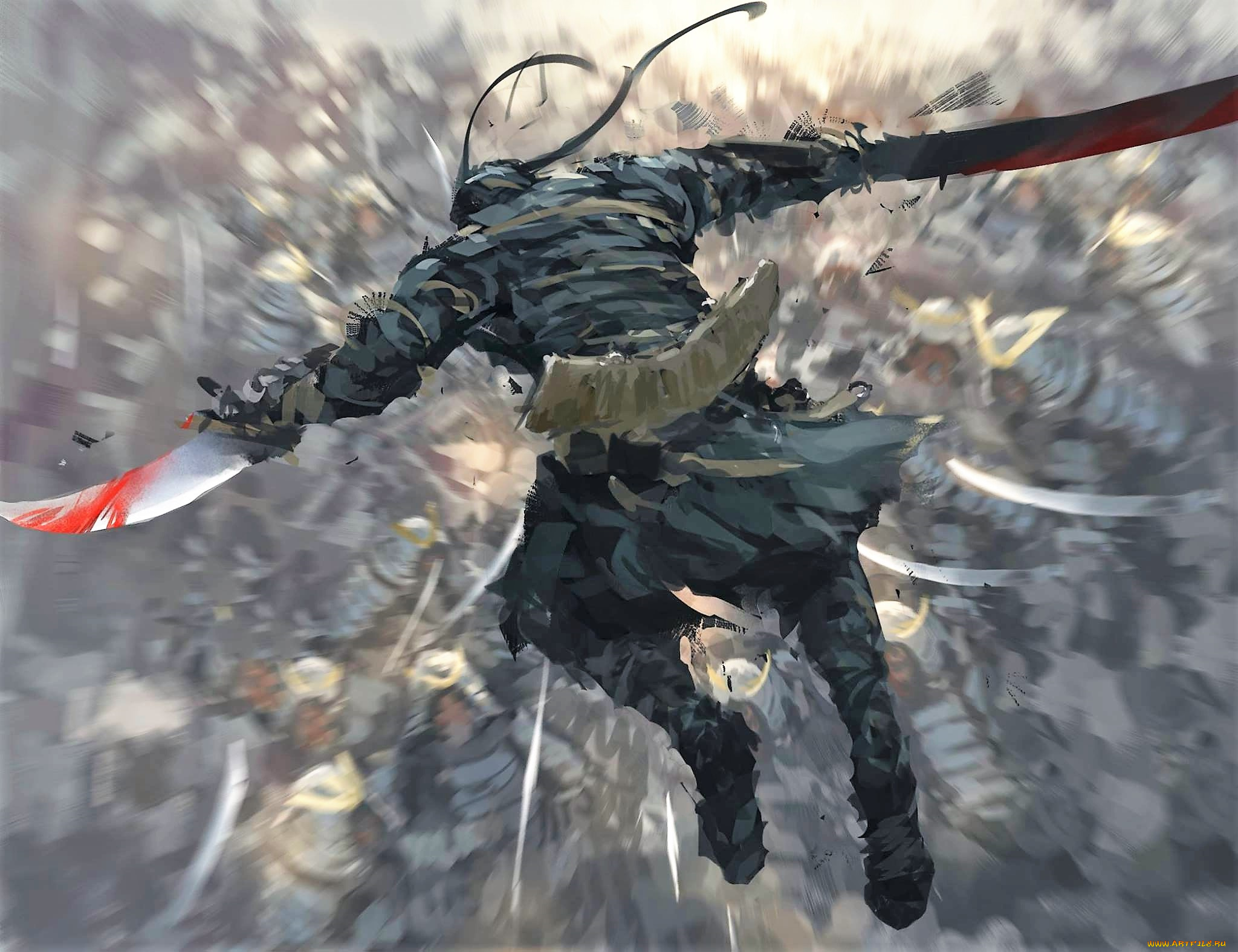 фэнтези, _ghost, blade, , , призрачный, клинок, человек, оружие, прыжок