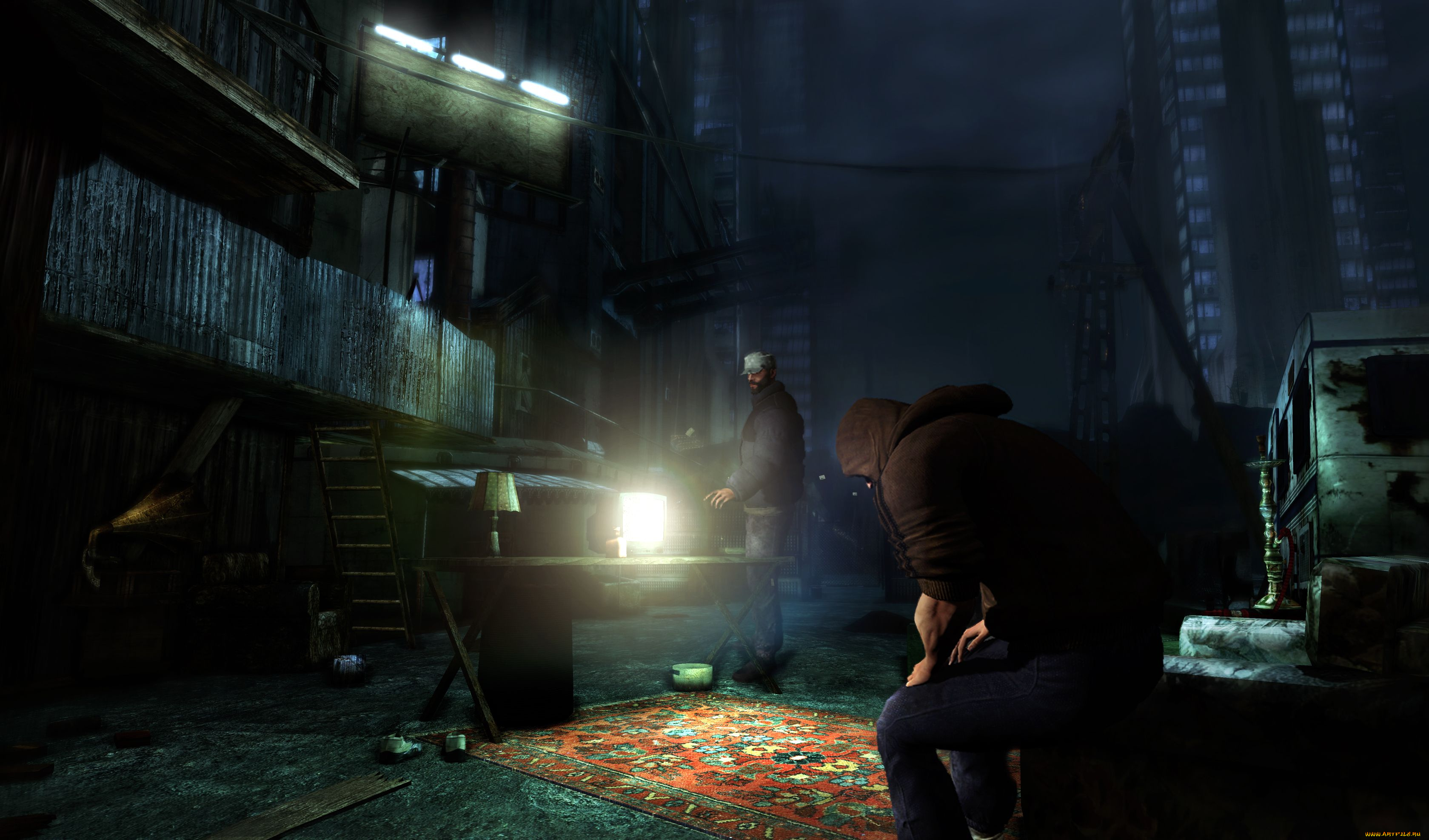 видео, игры, afterfall, , insanity, люди, двор, ковер, дома