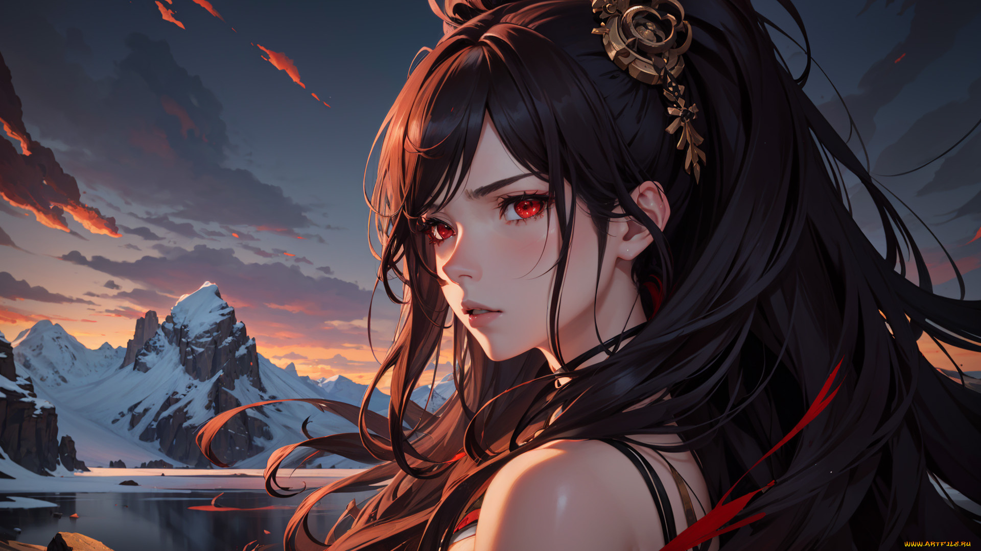 аниме, пейзажи, , природа, нейросети, графика, нейроарт, ai, art, нейронные, сети, рисунки, нейро, искусство, девушка