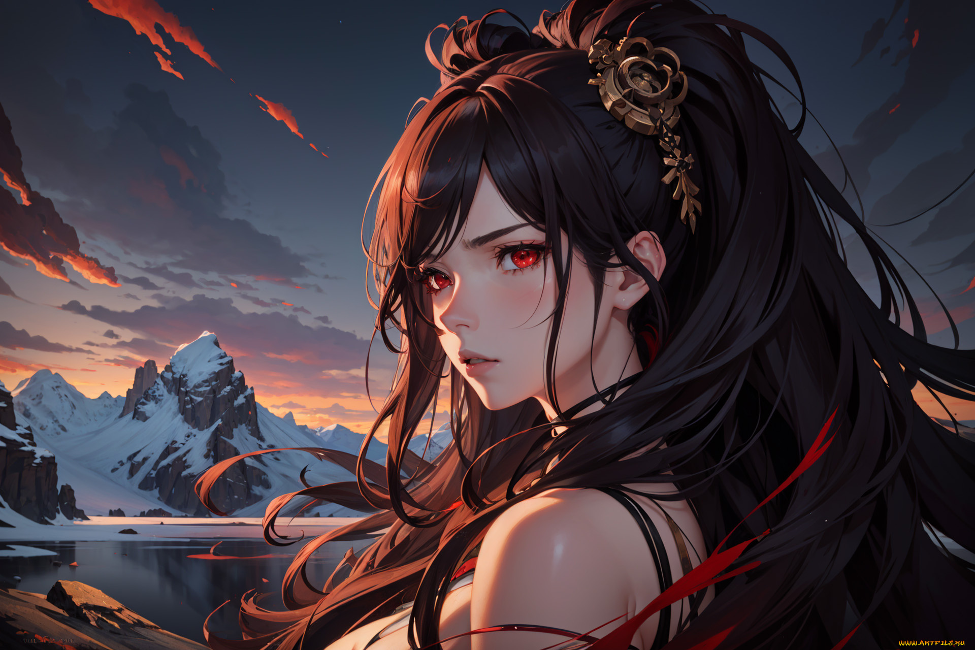 аниме, пейзажи, , природа, нейросети, графика, нейроарт, ai, art, нейронные, сети, рисунки, нейро, искусство, девушка