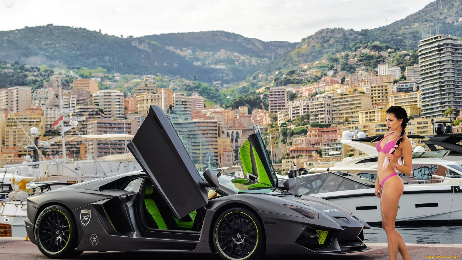 автомобили, -авто, с, девушками, lamborghini, aventado