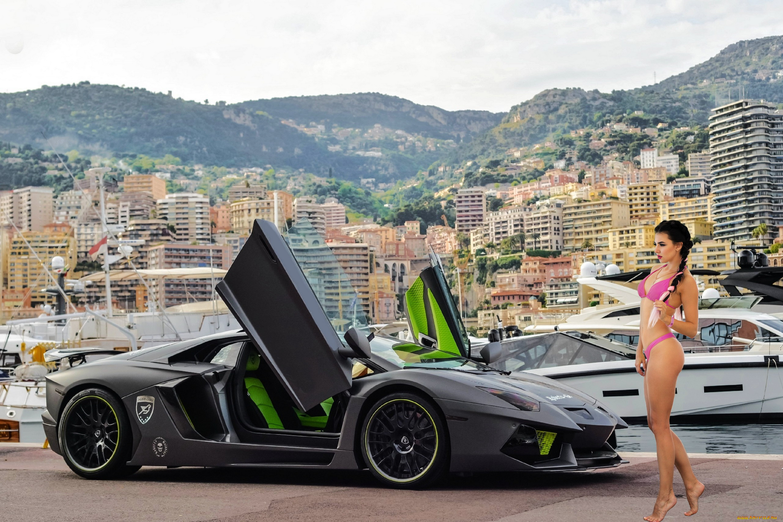 автомобили, -авто, с, девушками, lamborghini, aventado