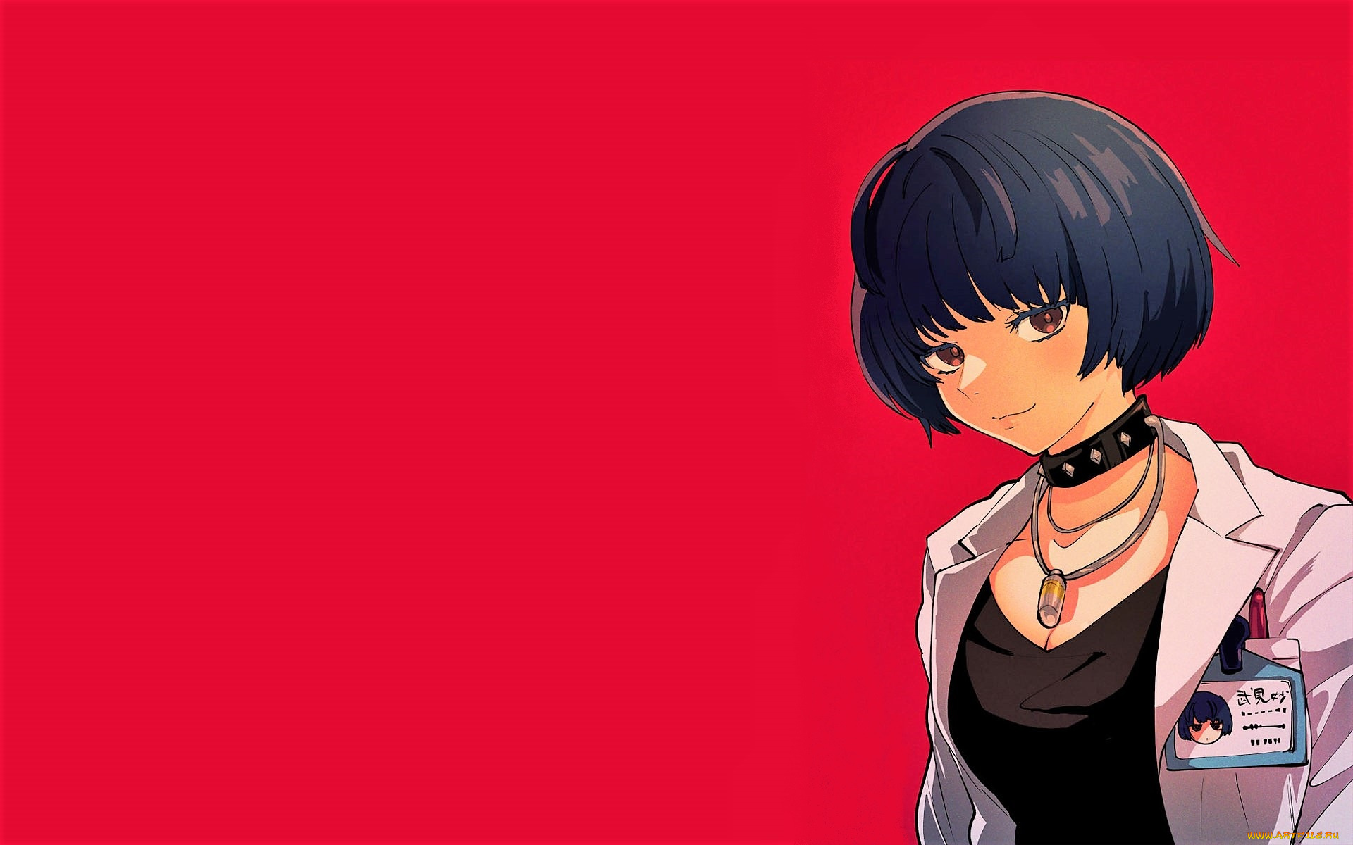 видео, игры, shin, megami, tensei, v, девушка, ученый, халат, бейдж