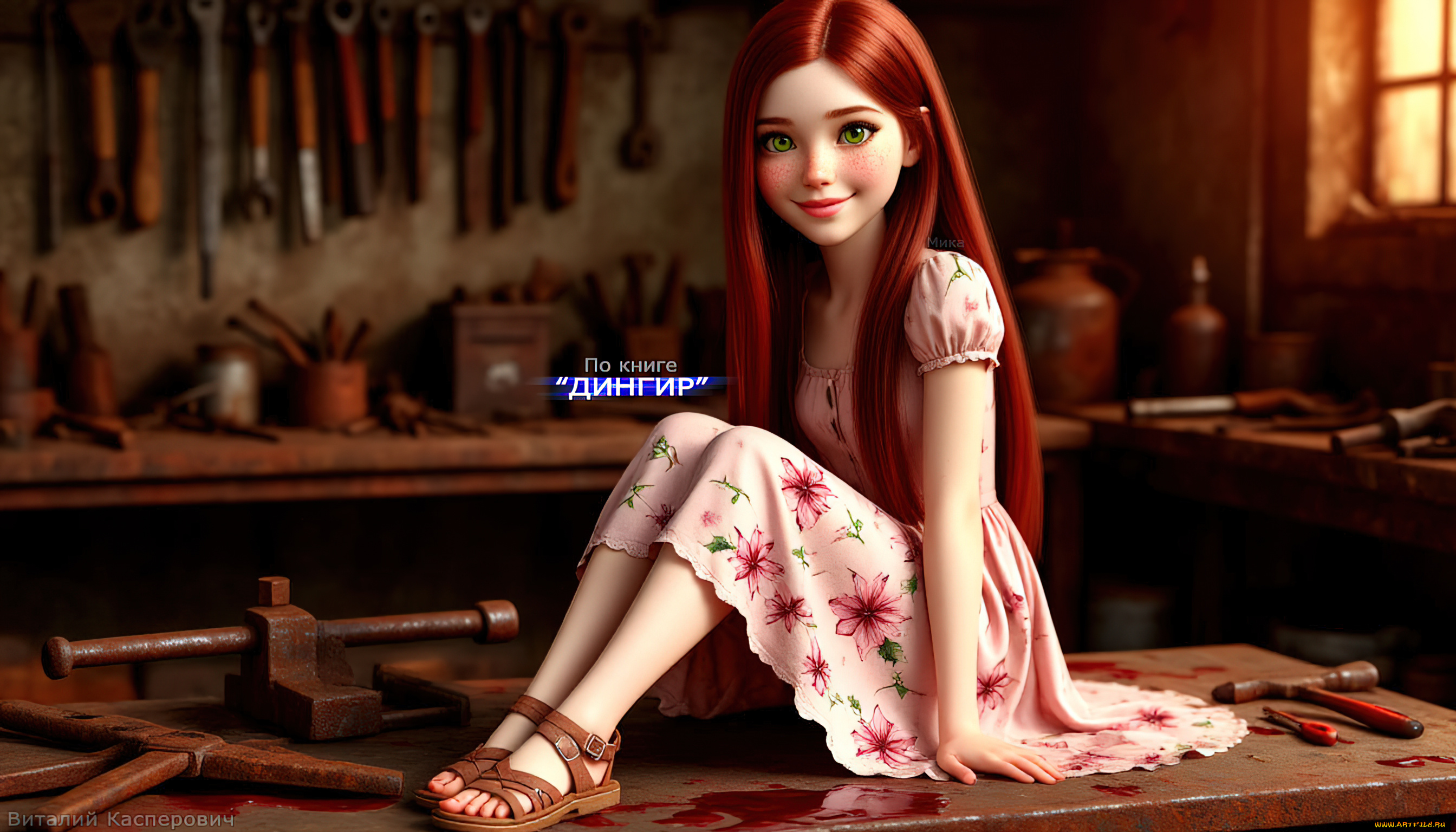 мика, , по, книге, “дингир”, 3д, графика, люди, , people, арт, обои, девушки, розовое, платье, маньячка, красивые, ужасы, милая, девушка, русский, арты, по, книгам