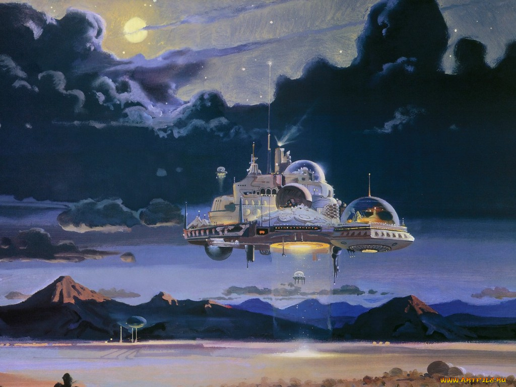 фэнтези, космические, корабли, звездолеты, станции