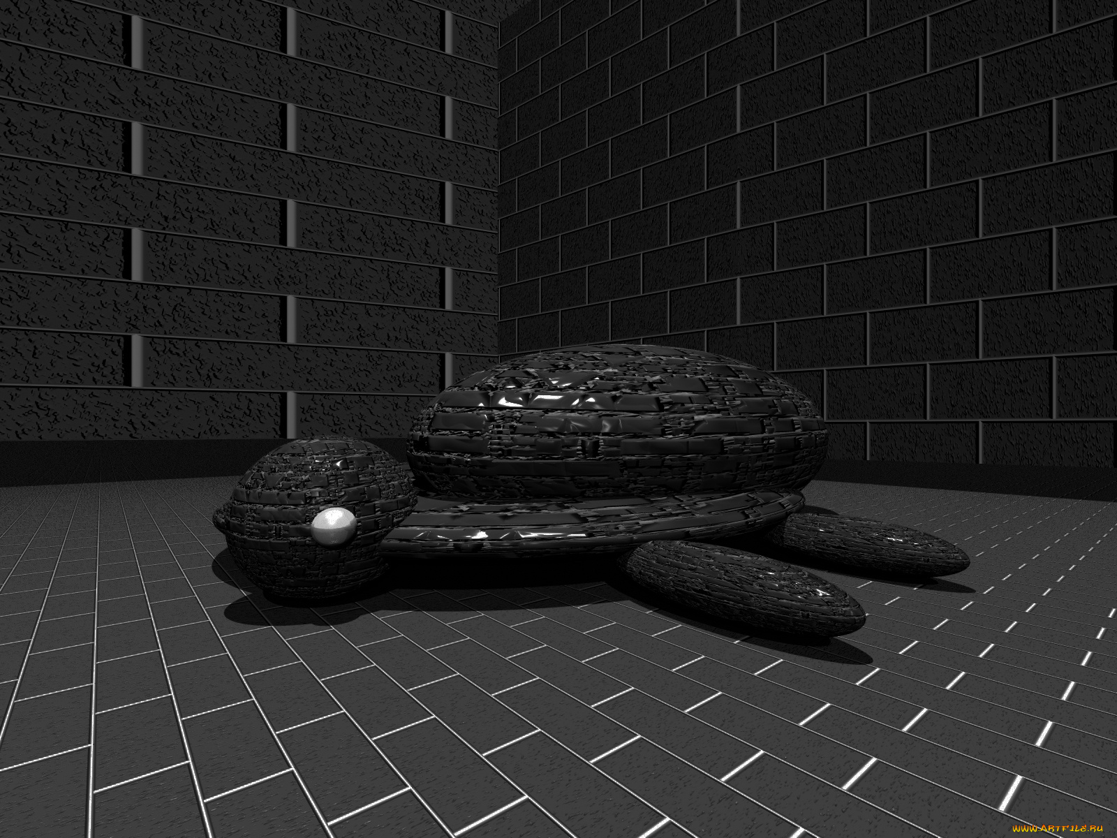 3д, графика, animals, животные, фракталы, черепаха