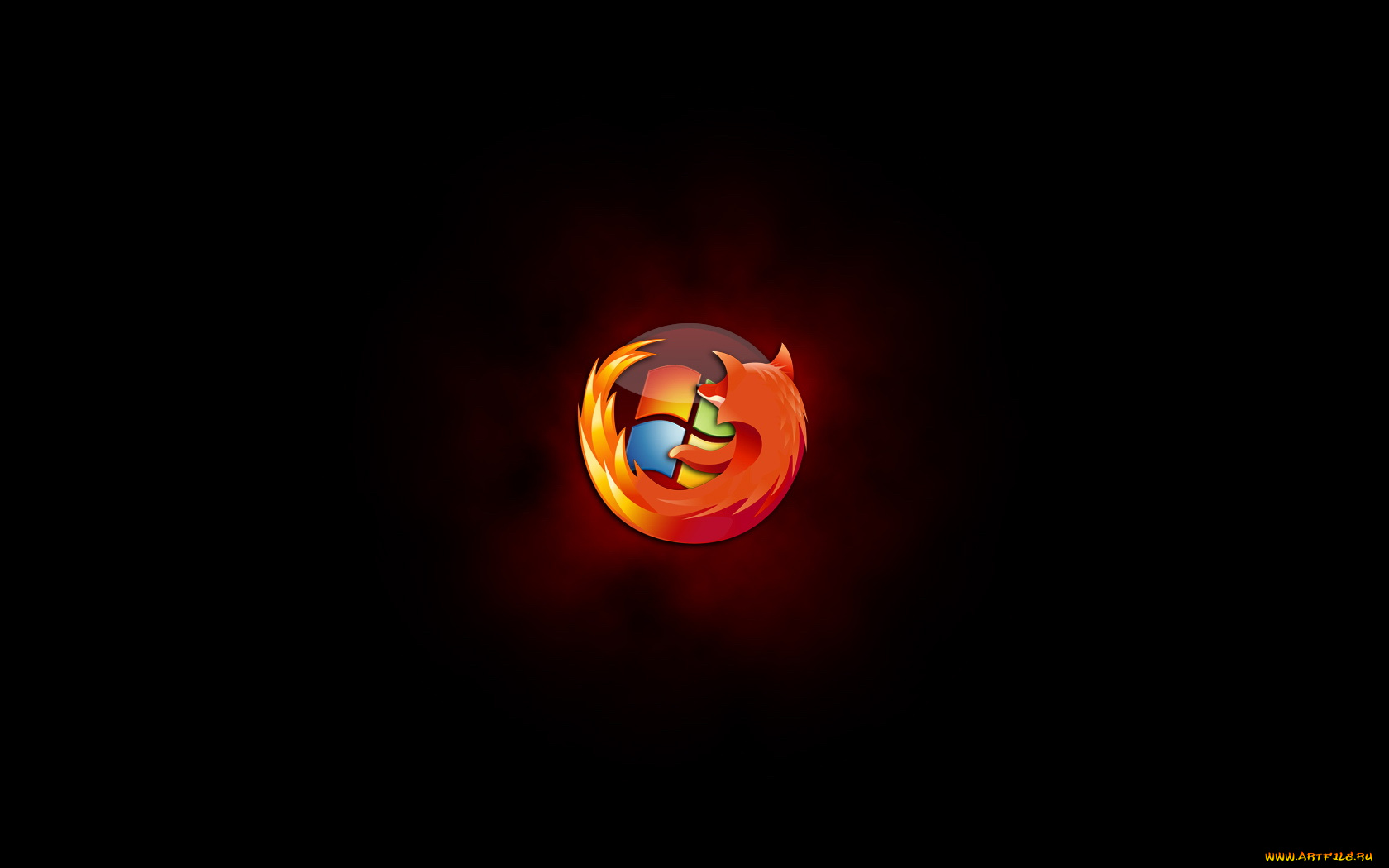 компьютеры, mozilla, firefox, черный, лиса