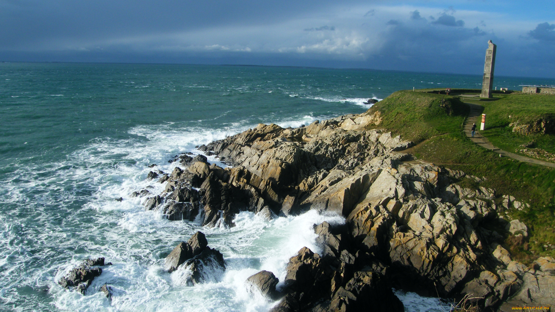 природа, побережье, скалы, волны, берег, прибой