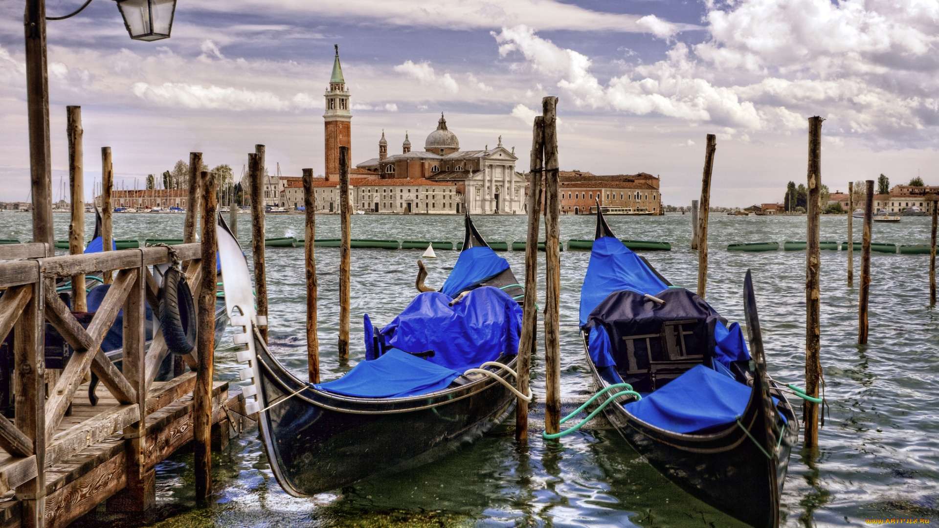 города, венеция, италия, гондолы