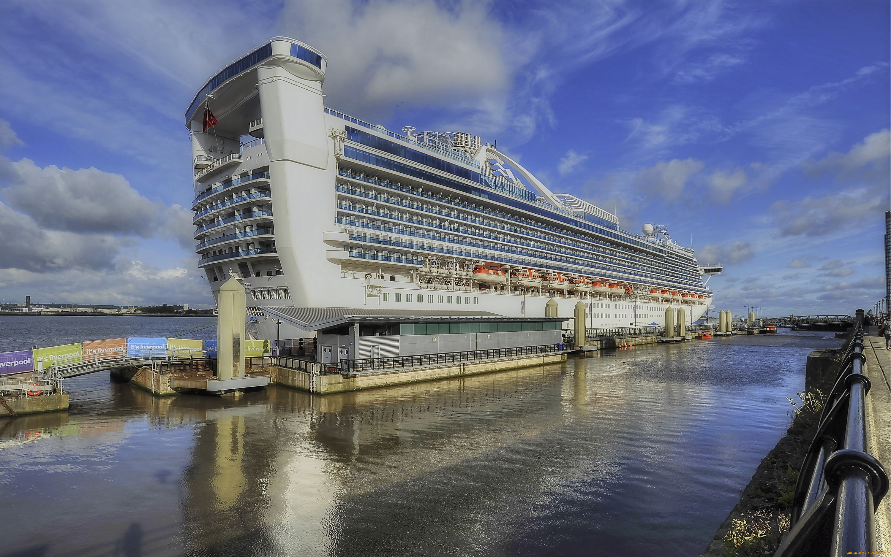 caribbean, princess, корабли, лайнеры, лайнер, корма, причал