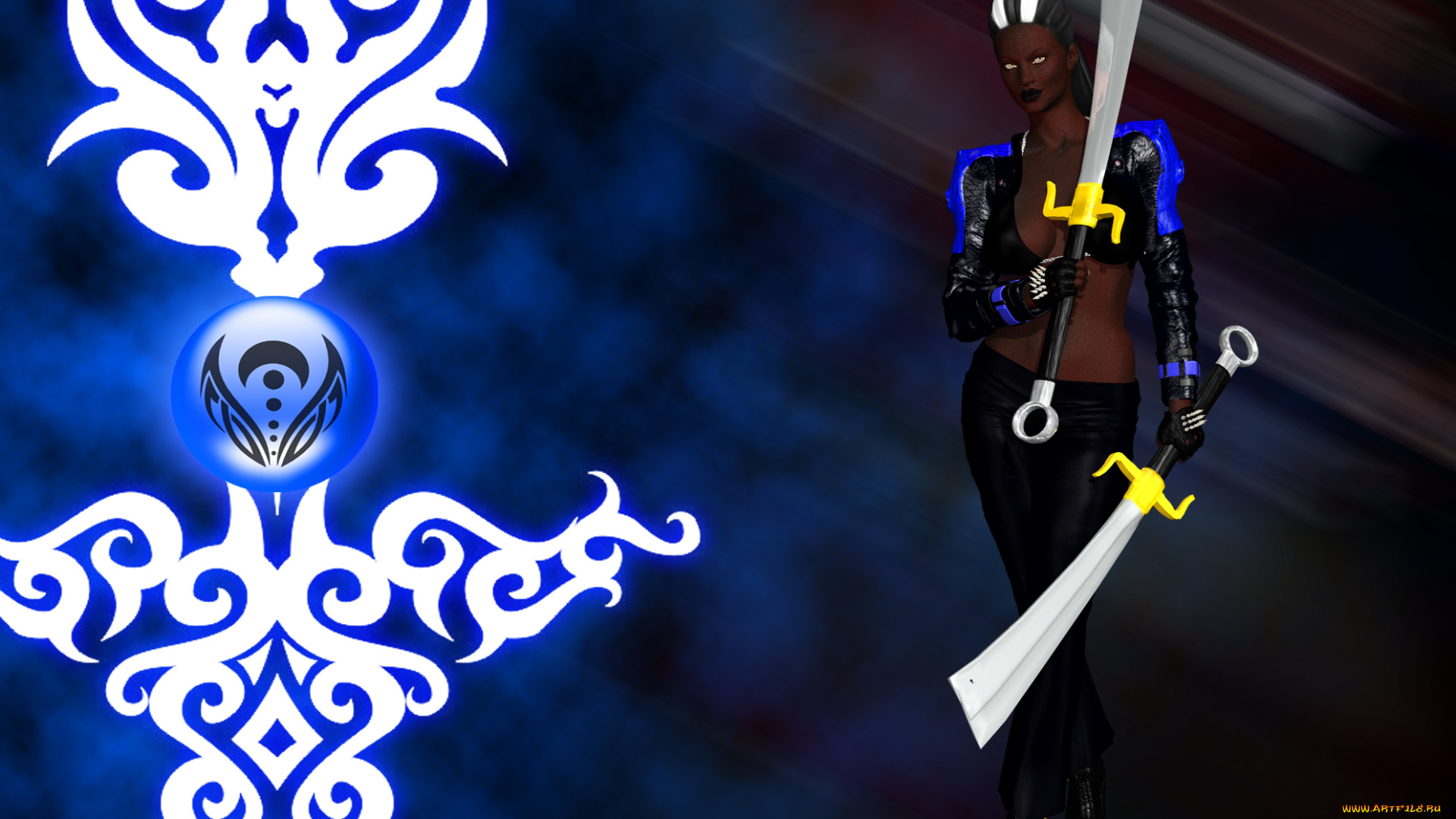 3д, графика, фантазия, , fantasy, девушка, мечи