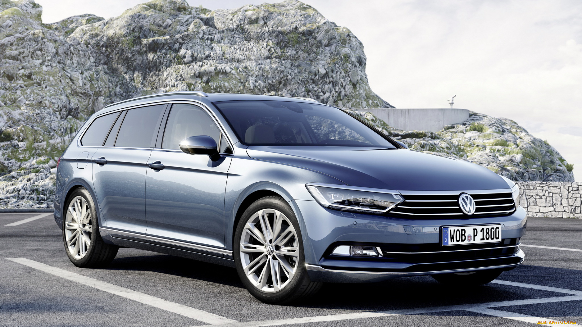 автомобили, volkswagen, passat, variant, 2014г, b8, голубой