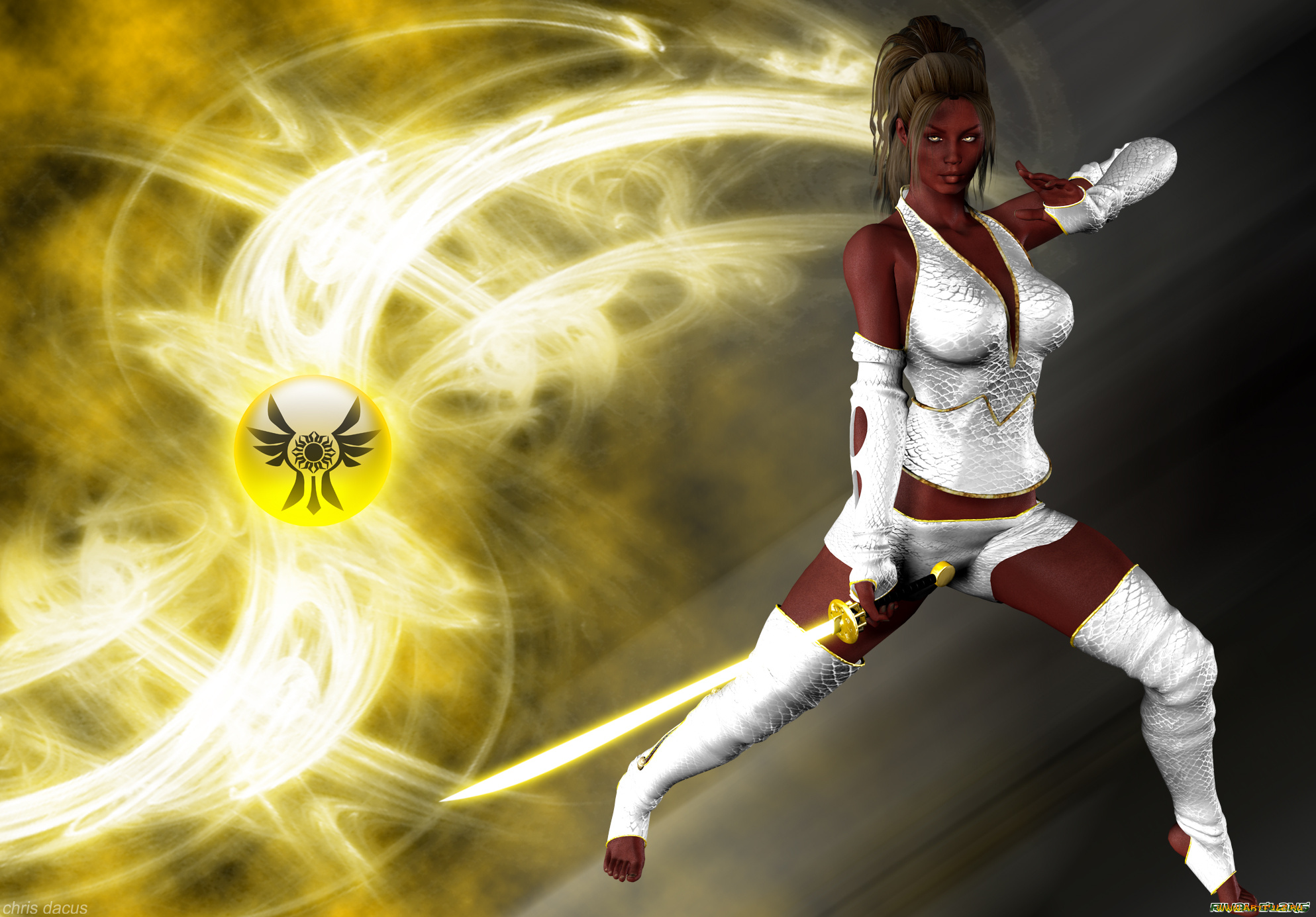 3д, графика, фантазия, , fantasy, девушка, катана