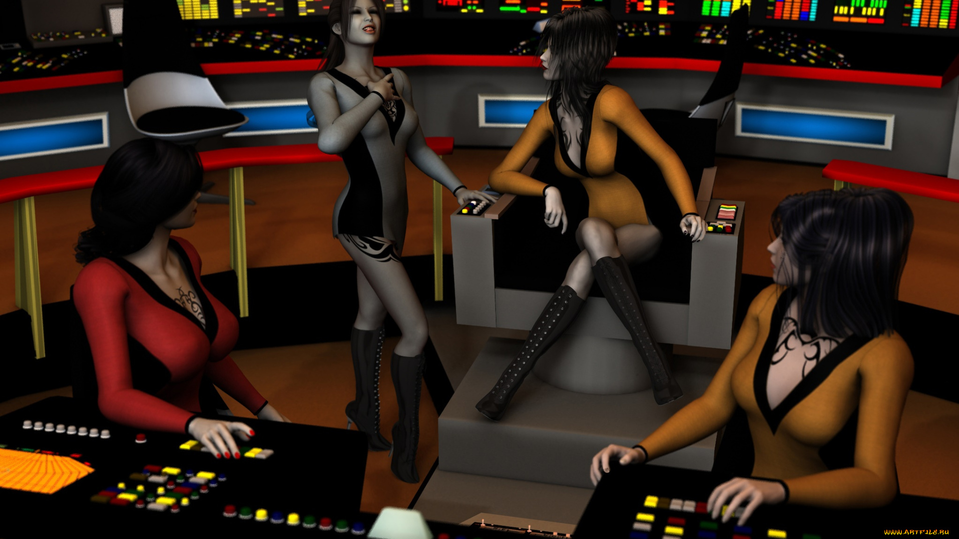 3д, графика, фантазия, , fantasy, фон, взгляд, девушки