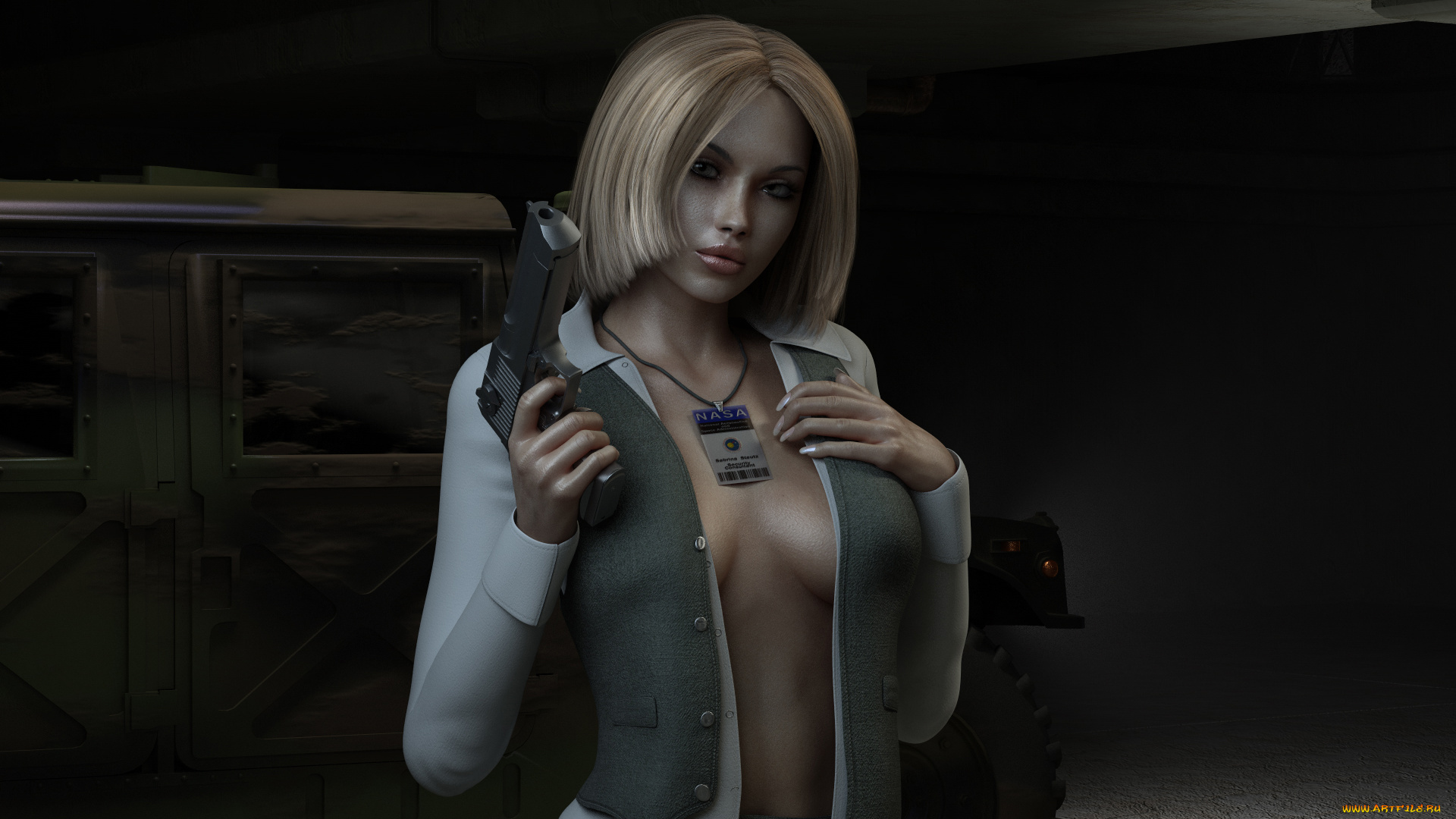 3д, графика, люди, , people, оружие, фон, взгляд, девушка