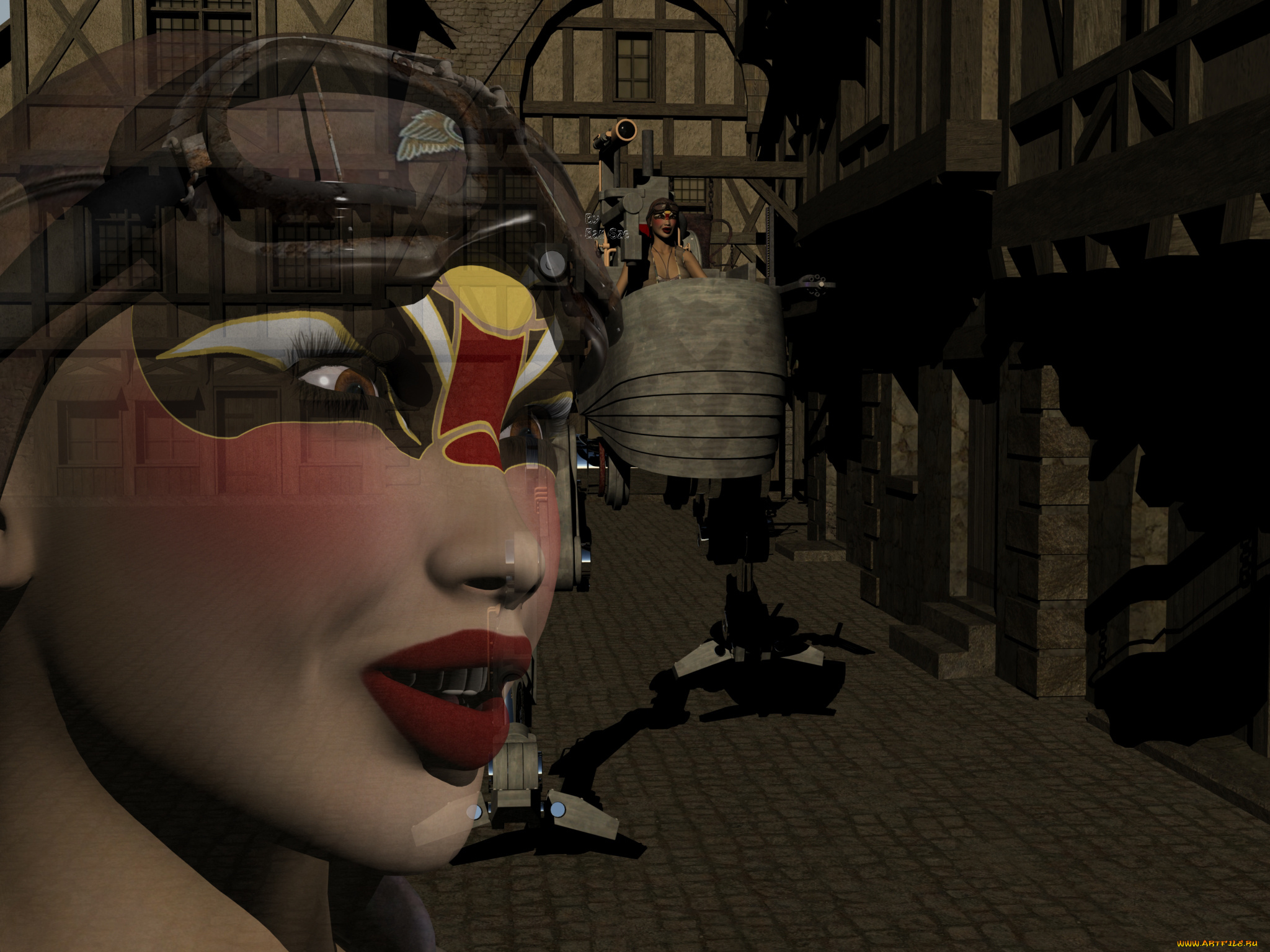 3д, графика, фантазия, , fantasy, мираж, взгляд, фон, девушка