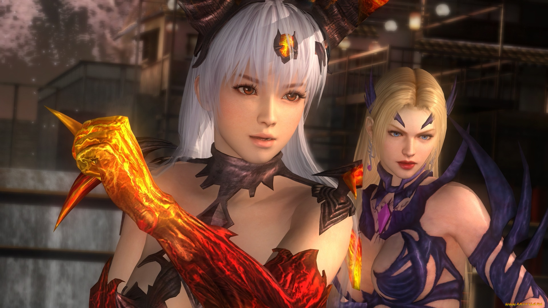 3д, графика, аниме, , anime, девушки, взгляд, фон, поза