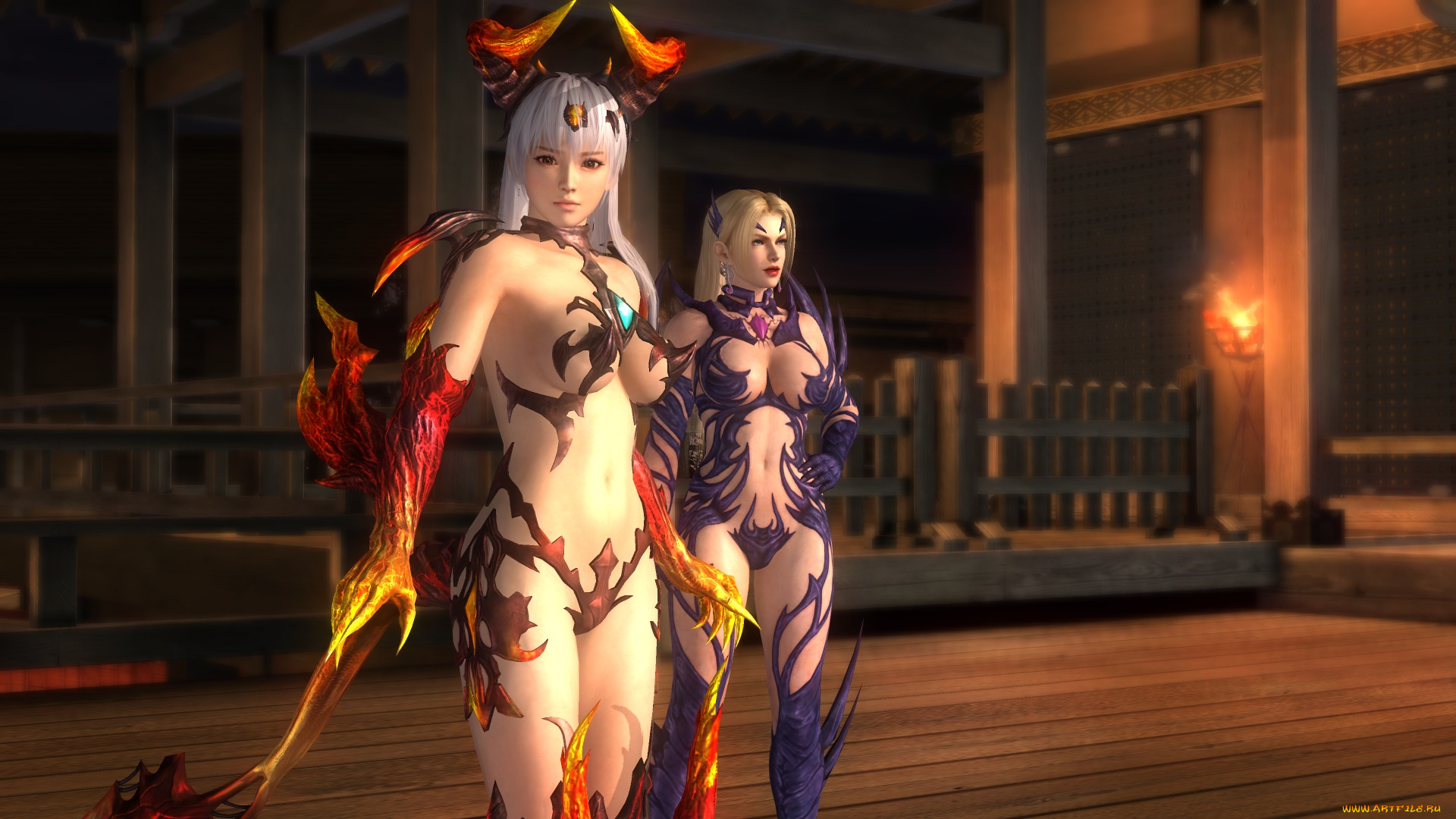 3д, графика, аниме, , anime, девушки, взгляд, фон, поза