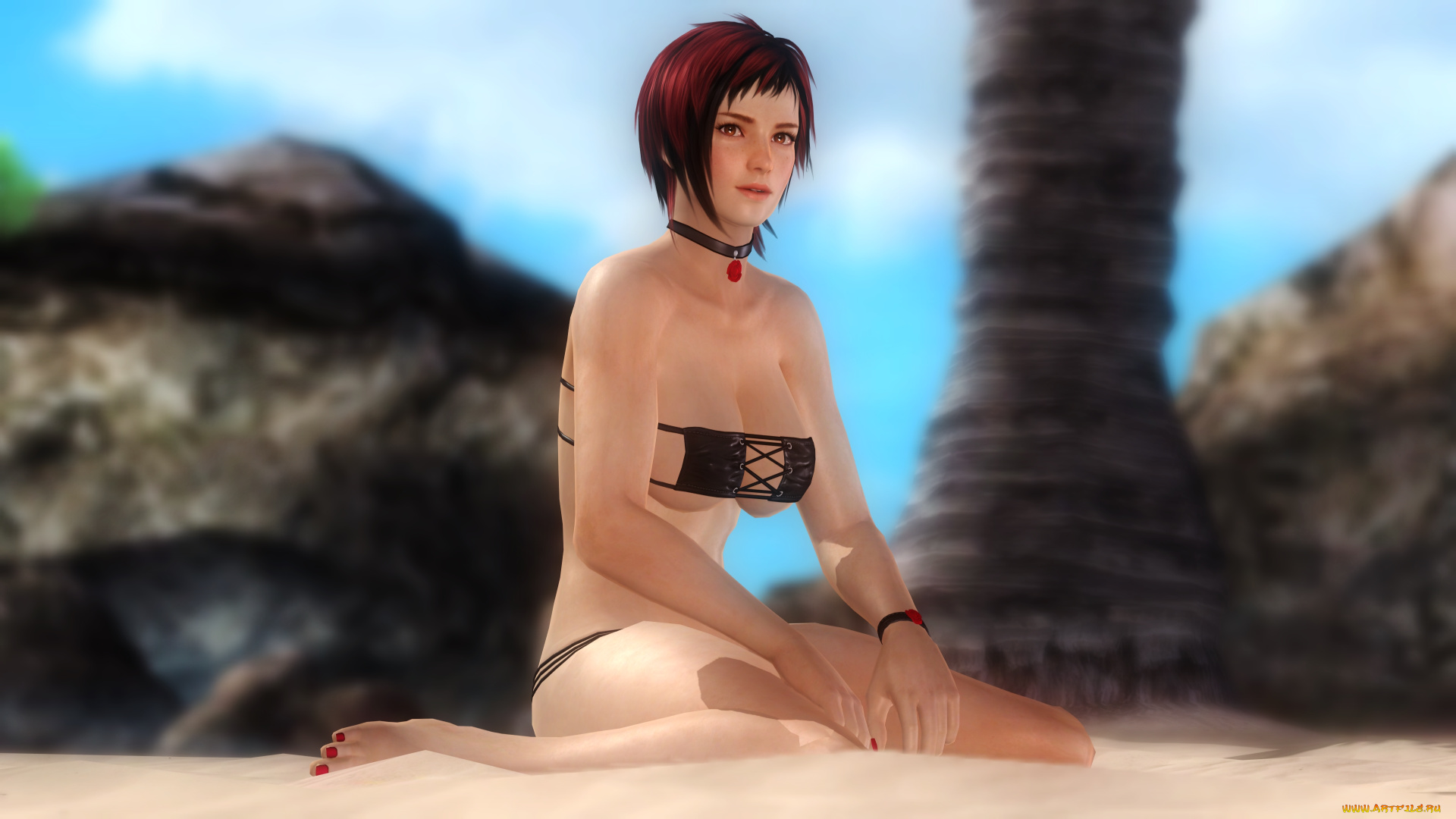 3д, графика, аниме, , anime, фон, взгляд, девушка