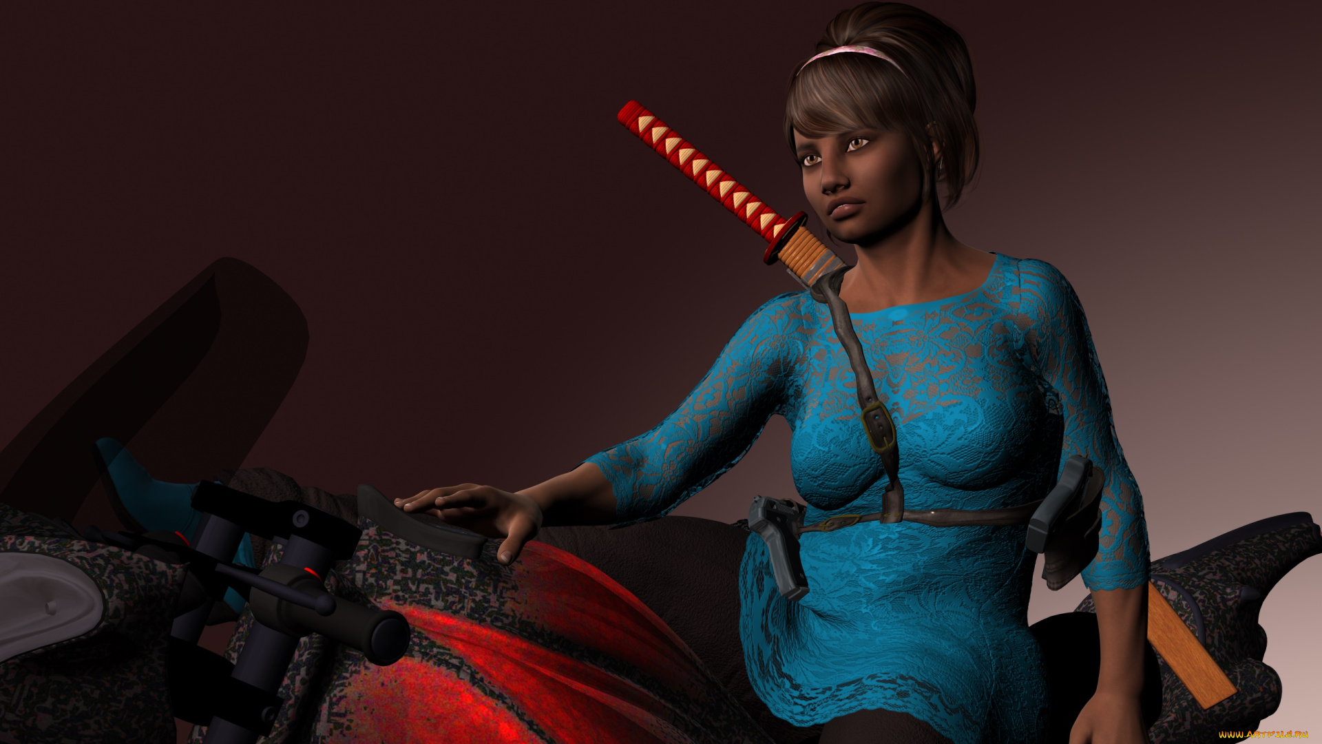 3д, графика, фантазия, , fantasy, девушка, взгляд, фон