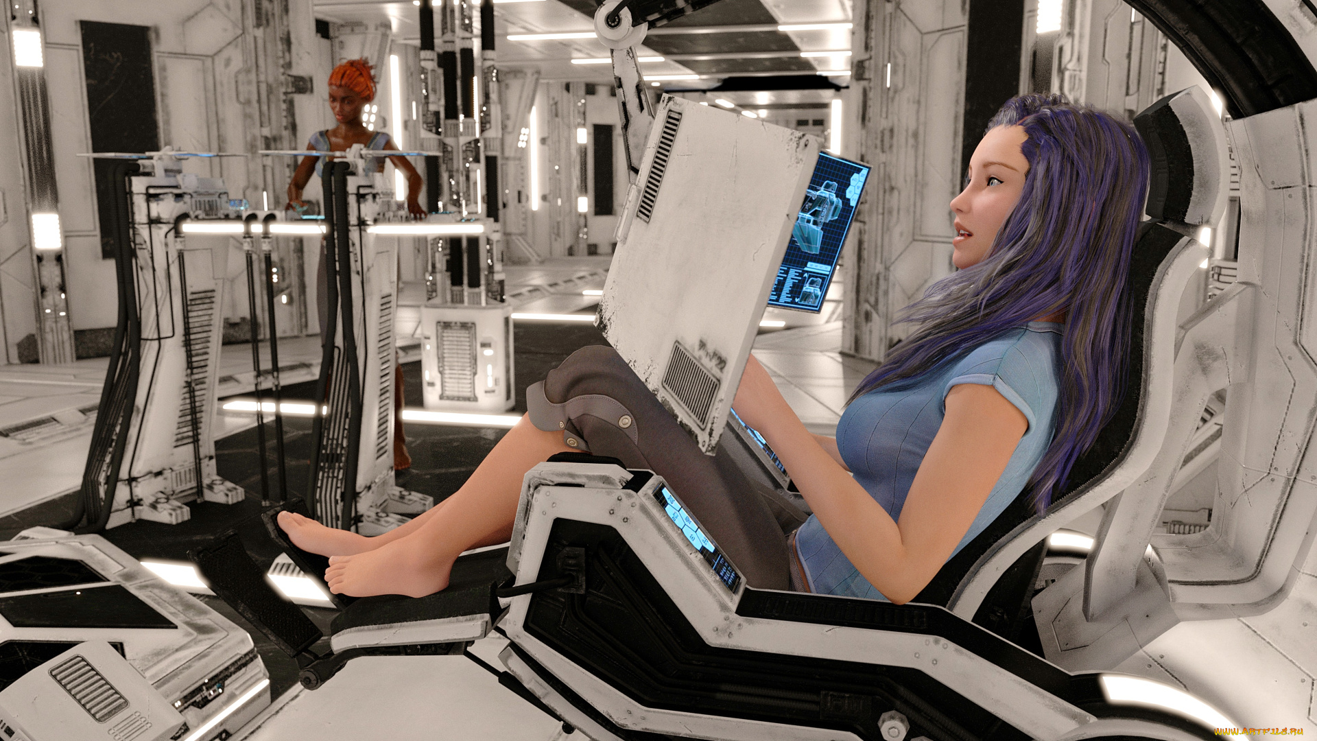 3д, графика, фантазия, , fantasy, фон, взгляд, девушка