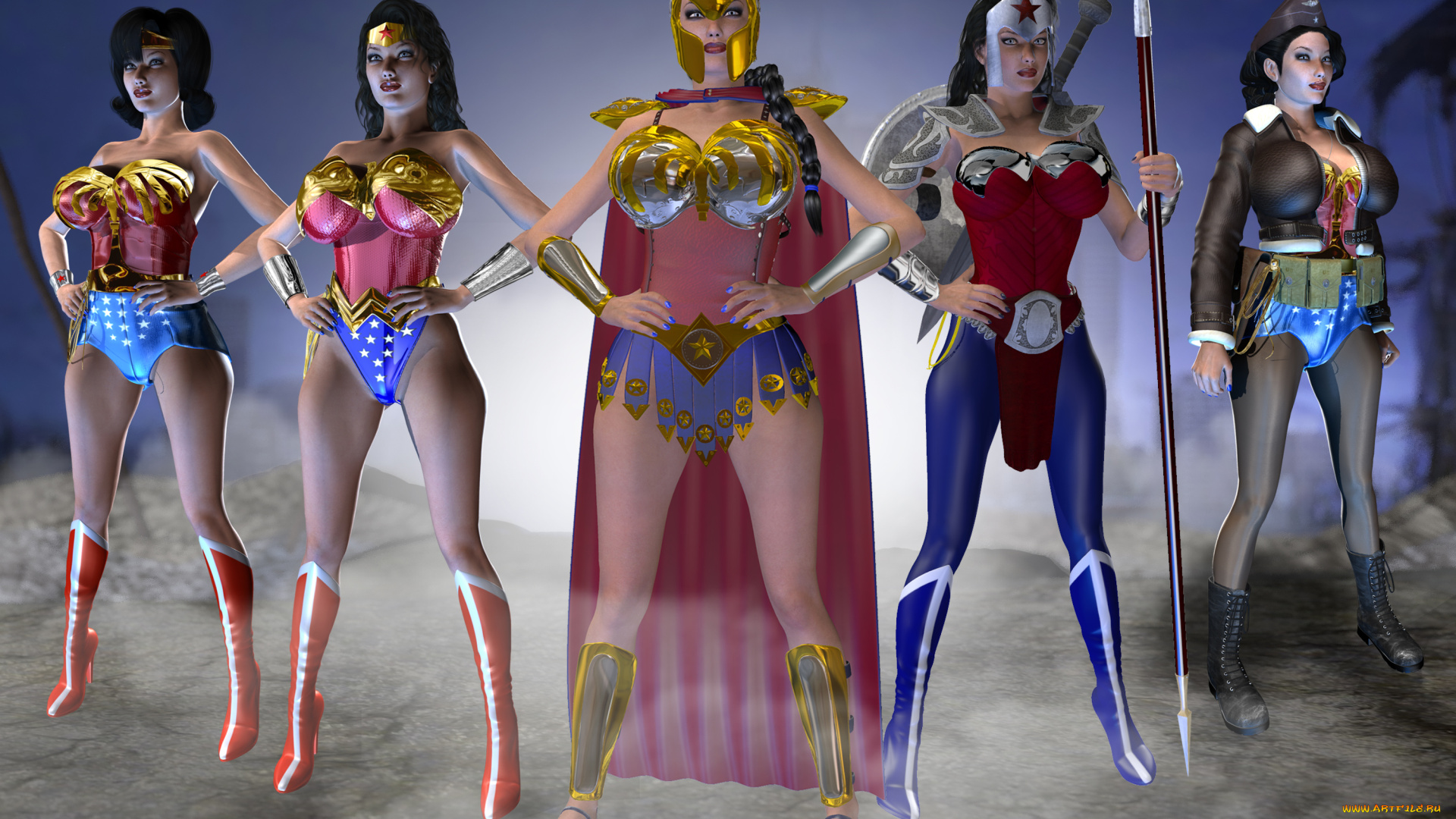 3д, графика, фантазия, , fantasy, фон, взгляд, девушки