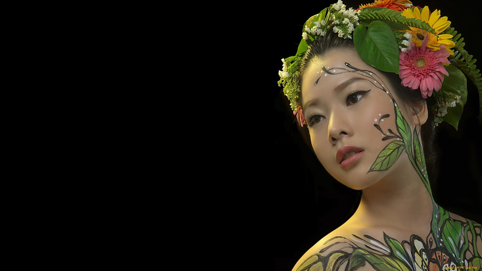 девушки, -unsort, , азиатки, азиатка, девушка, боди, арт