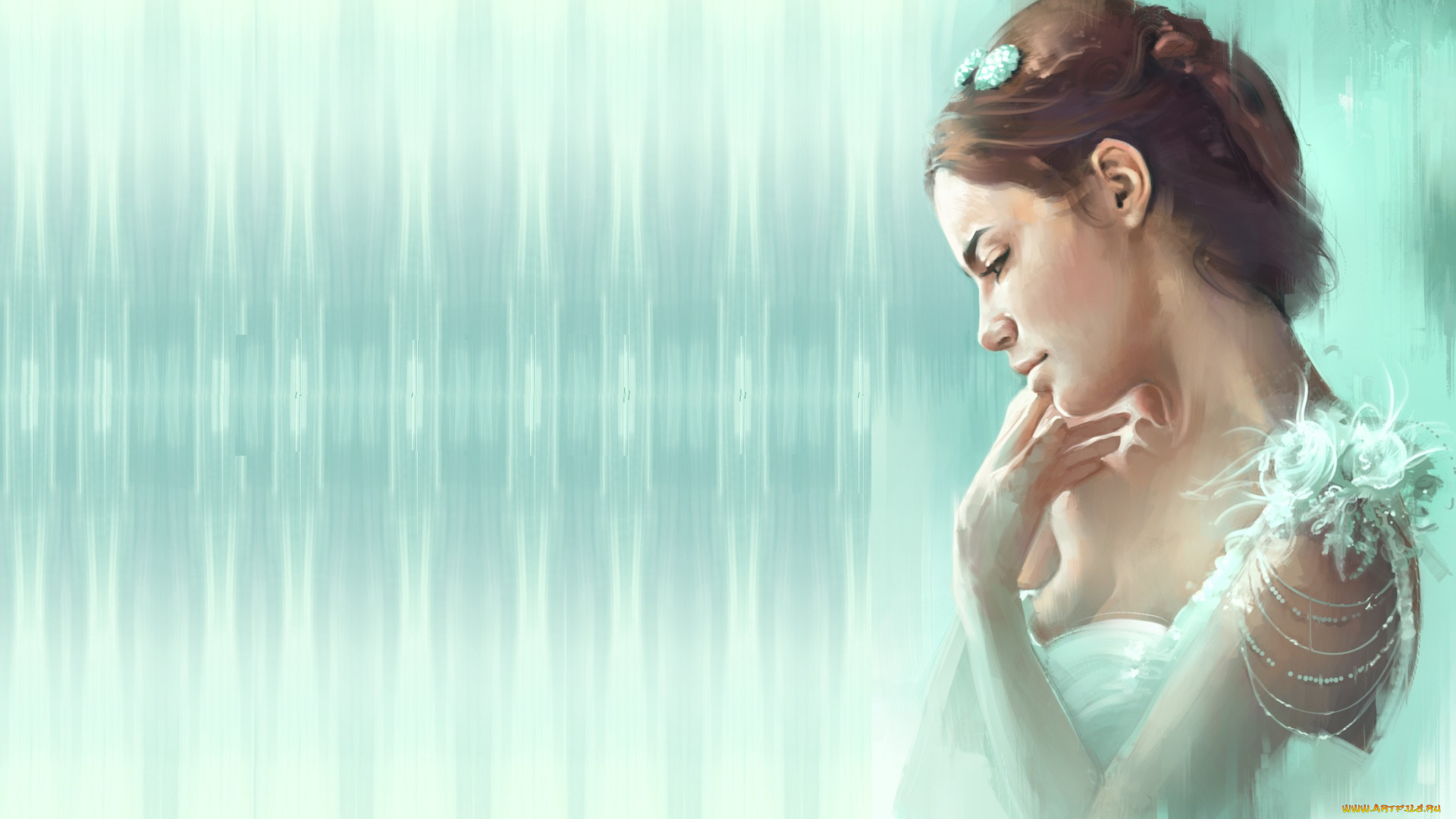 рисованное, люди, девушка