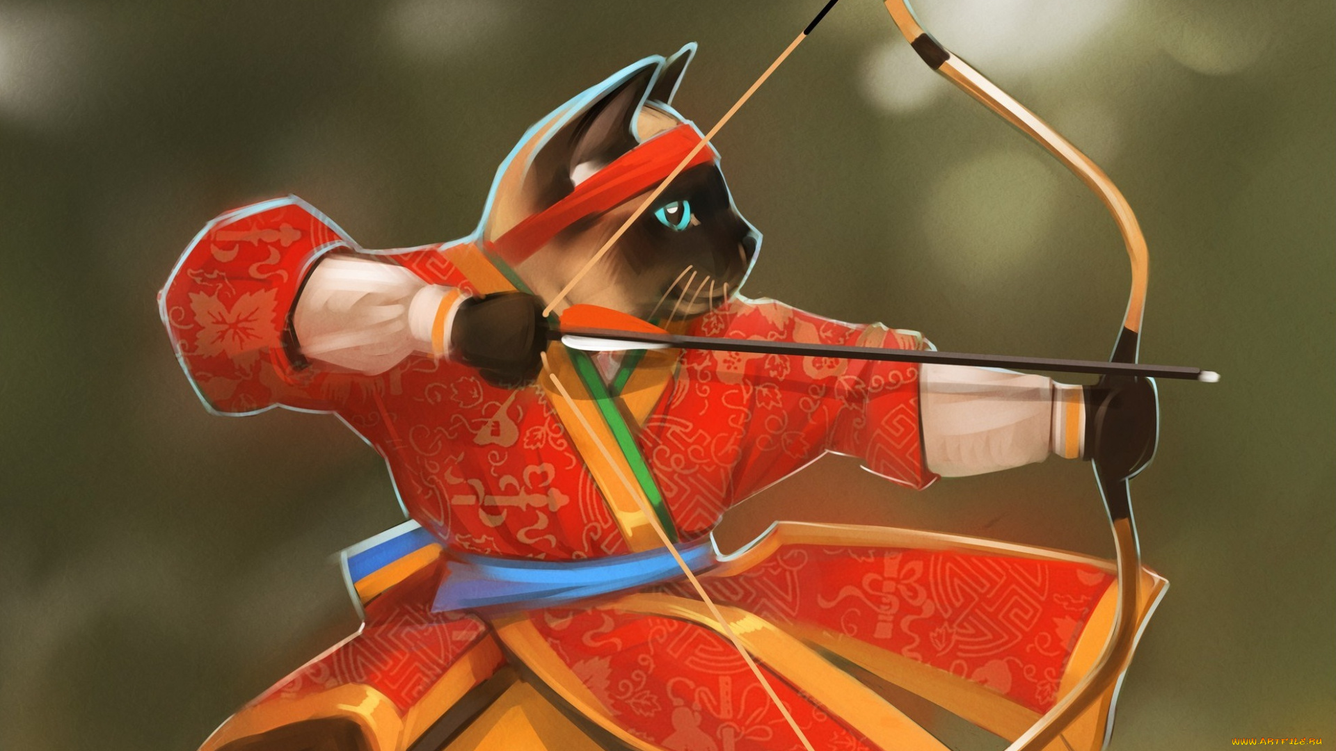 рисованное, животные, , коты, кот, фрагмент, александра, хитрова, gaudibuendia, лучник, арт