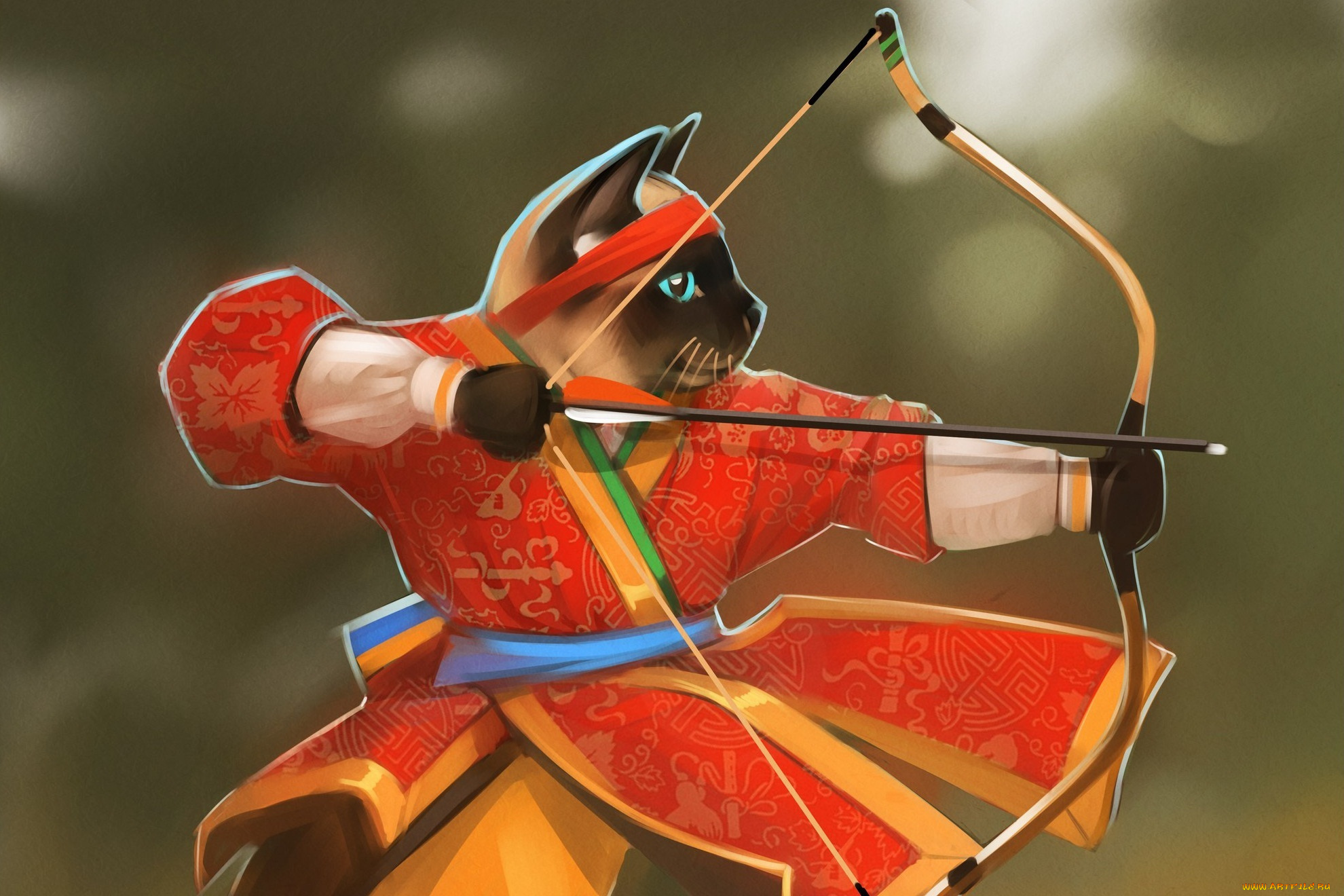 рисованное, животные, , коты, кот, фрагмент, александра, хитрова, gaudibuendia, лучник, арт