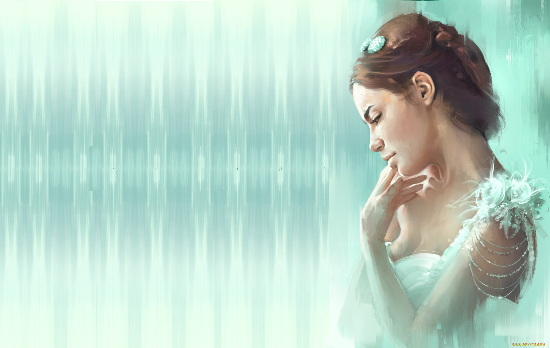 рисованное, люди, девушка