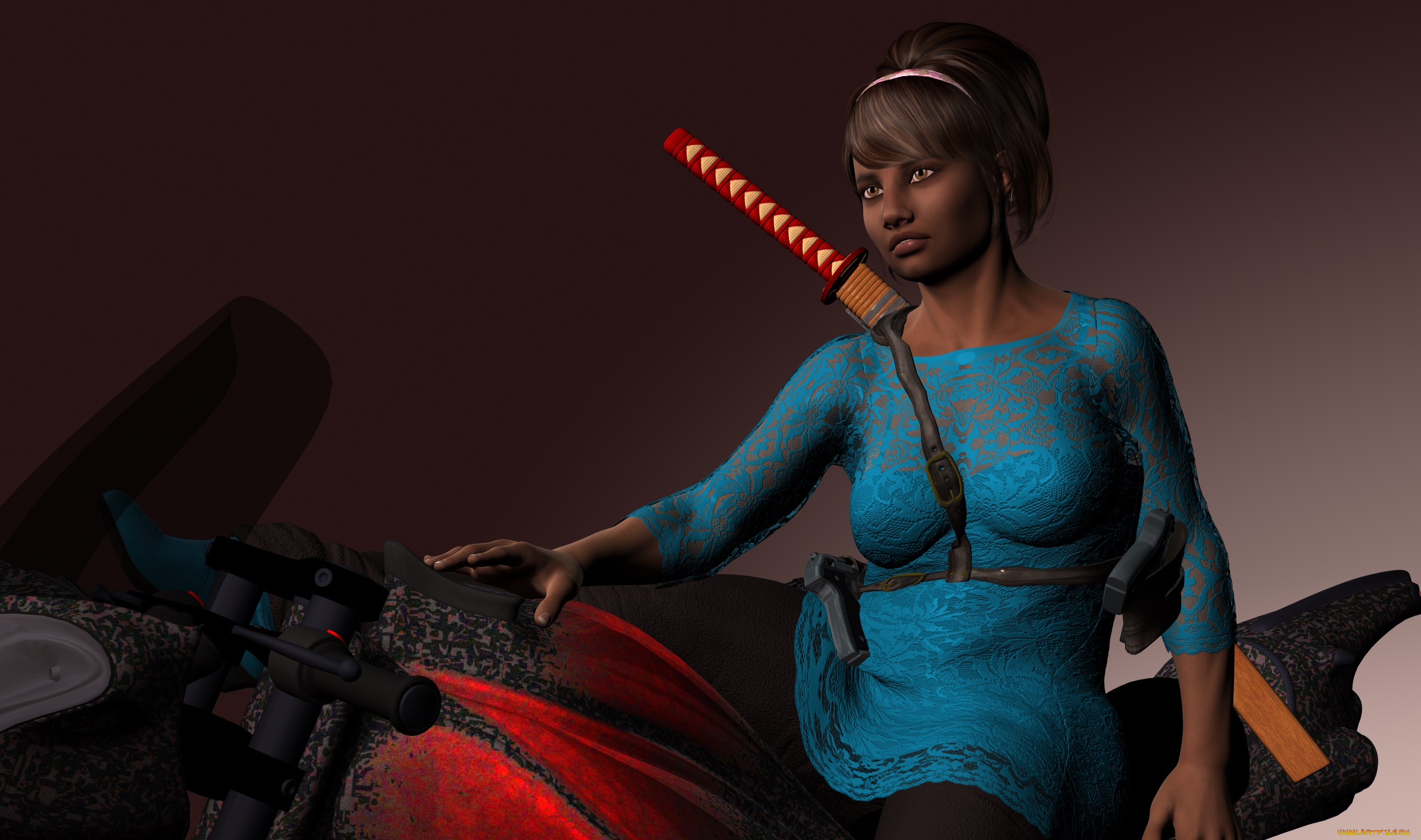 3д, графика, фантазия, , fantasy, девушка, взгляд, фон