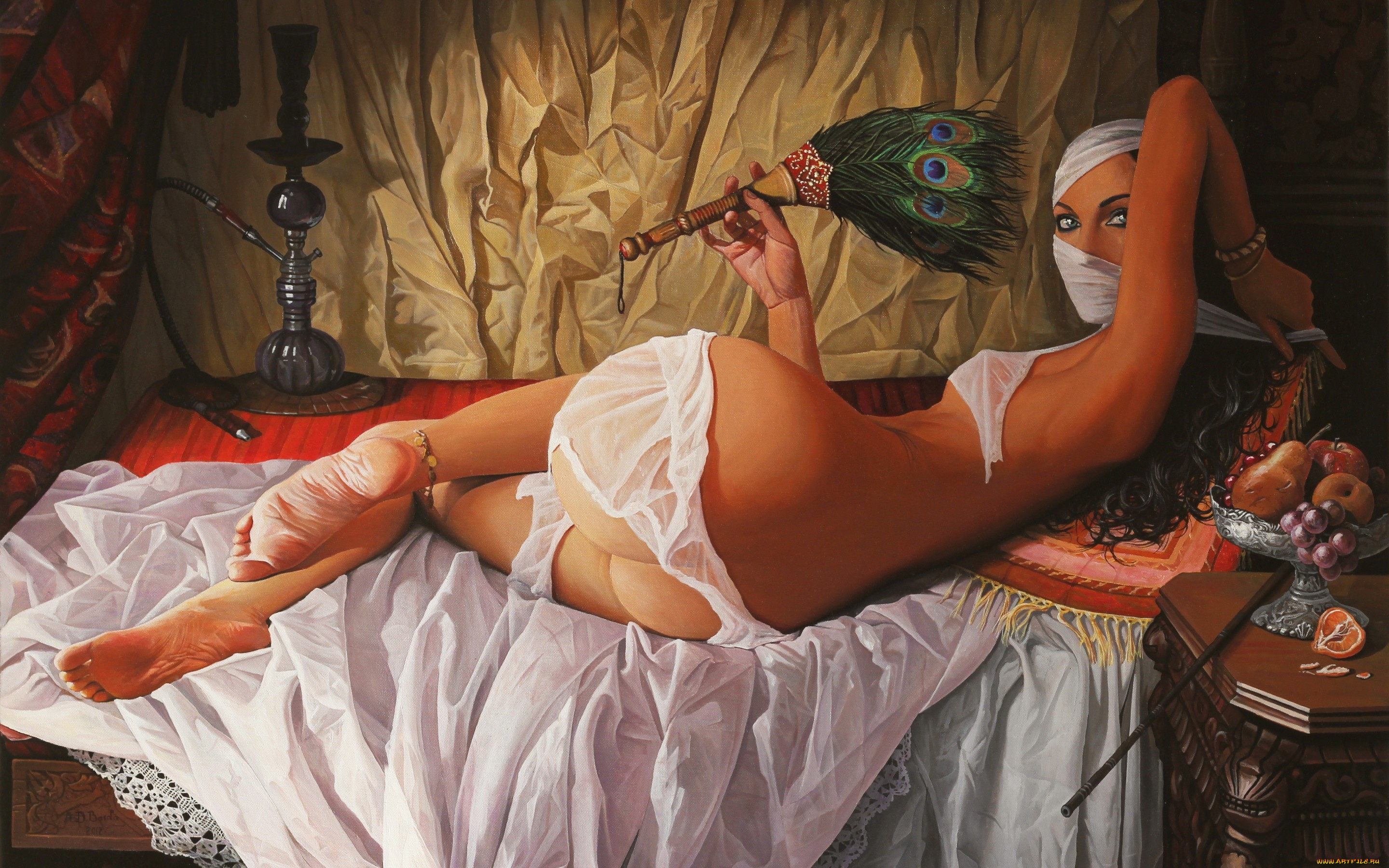 рисованное, люди, девушка